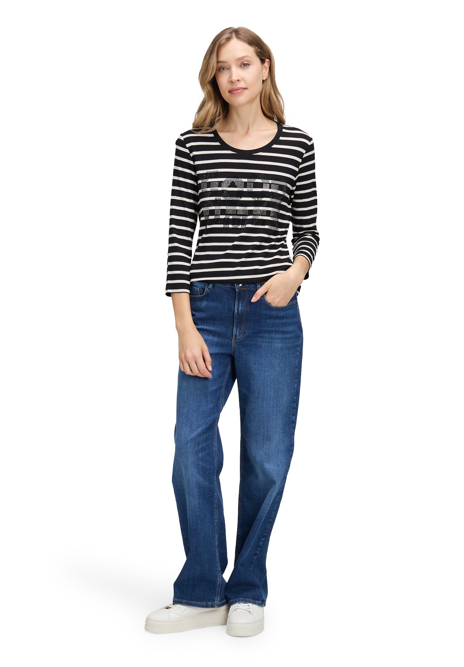 Betty Barclay 3/4-Arm-Shirt »Damen Ringelshirt mit Schmucksteinen« 1 Stk. tlg.