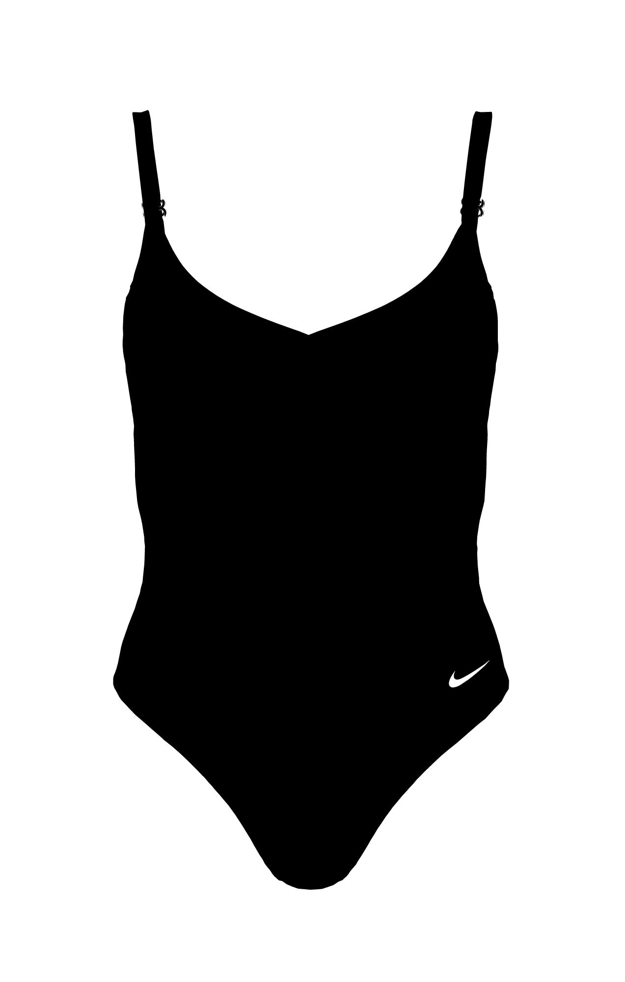 Nike Badeanzug "V-Neck One Piece" Mittlerer Halt, Verstellbare Rücken- Und Schulterträger