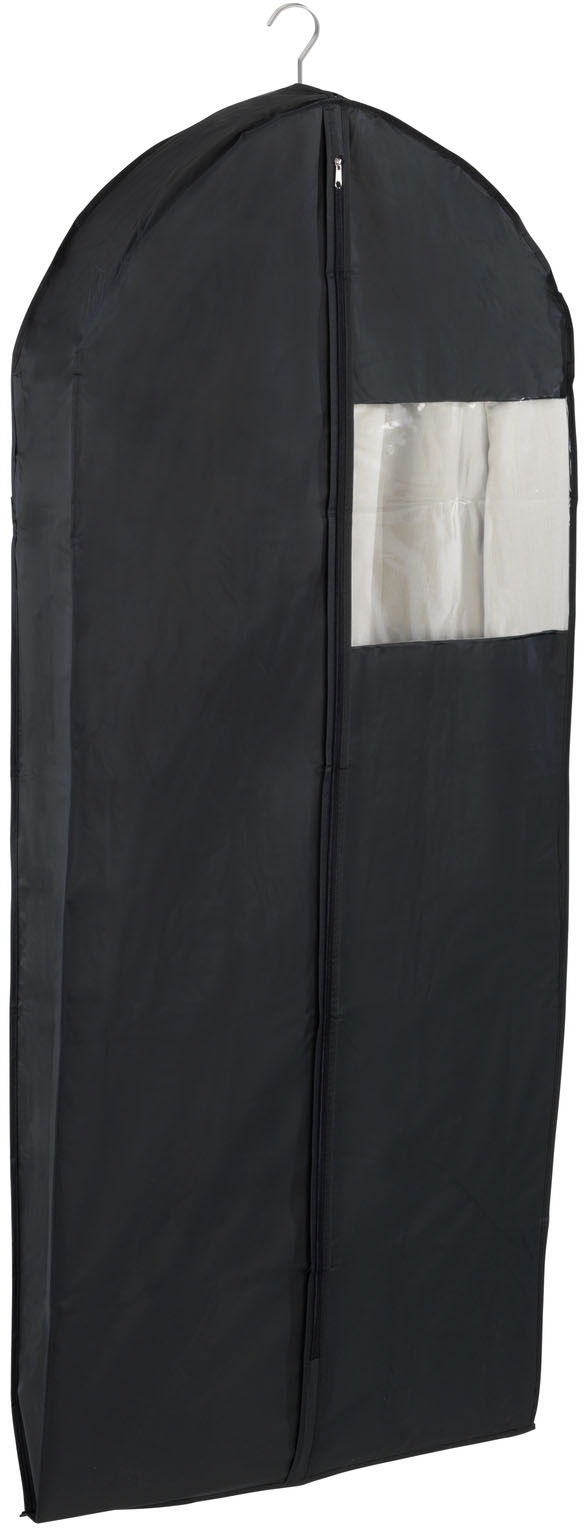 WENKO Kleidersack "Modell Deep Black" Kleiderschutzhülle mit Reißverschluss & Sichtfenster, ideal auf Reisen