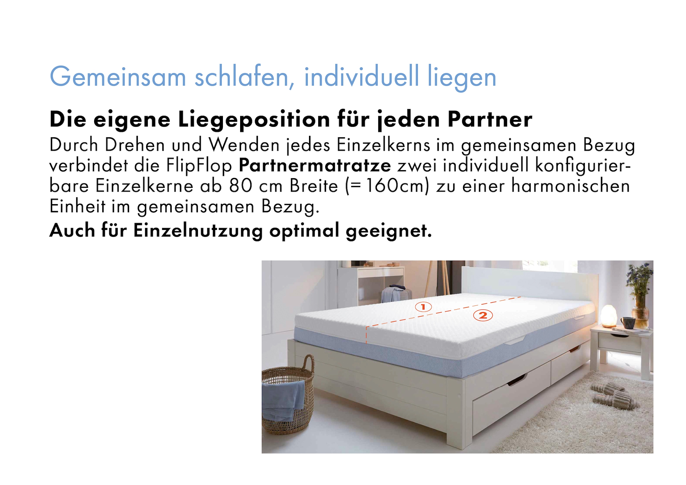 OTTO home Hybridschaum-Matratze »Flipper, 90x200 cm, 140x200 cm & mehr, langlebige Qualität (RG 39)« 19 cm hoch Raumgewicht: 39 kg/m³ 1 Stk. tlg. besondere, ergonomische Schulterzone, H2+3/H3+4/H4+H5, Wendematratze