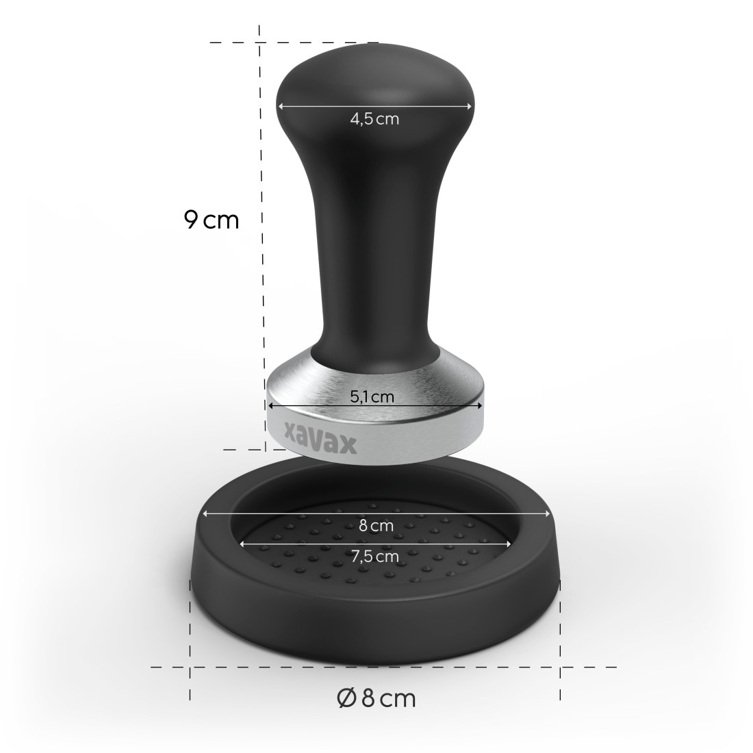 Xavax Tamper »Tamping-Set mit Tamper 51 mm« Tamper mit Tampermatte