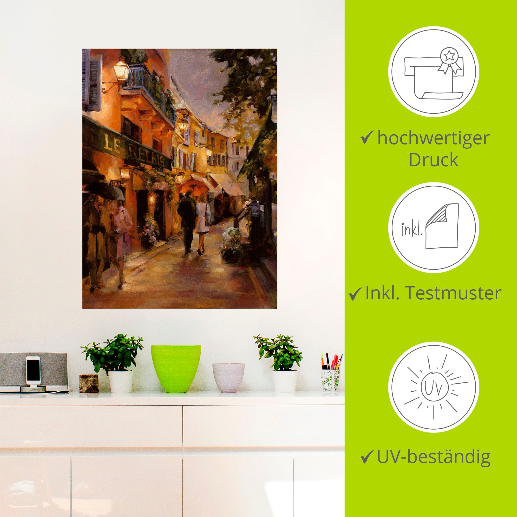 Artland Wandbild »Abend in Paris II«, Frankreich, (1 St.), als Leinwandbild, Poster, Wandaufkleber in verschied. Größen