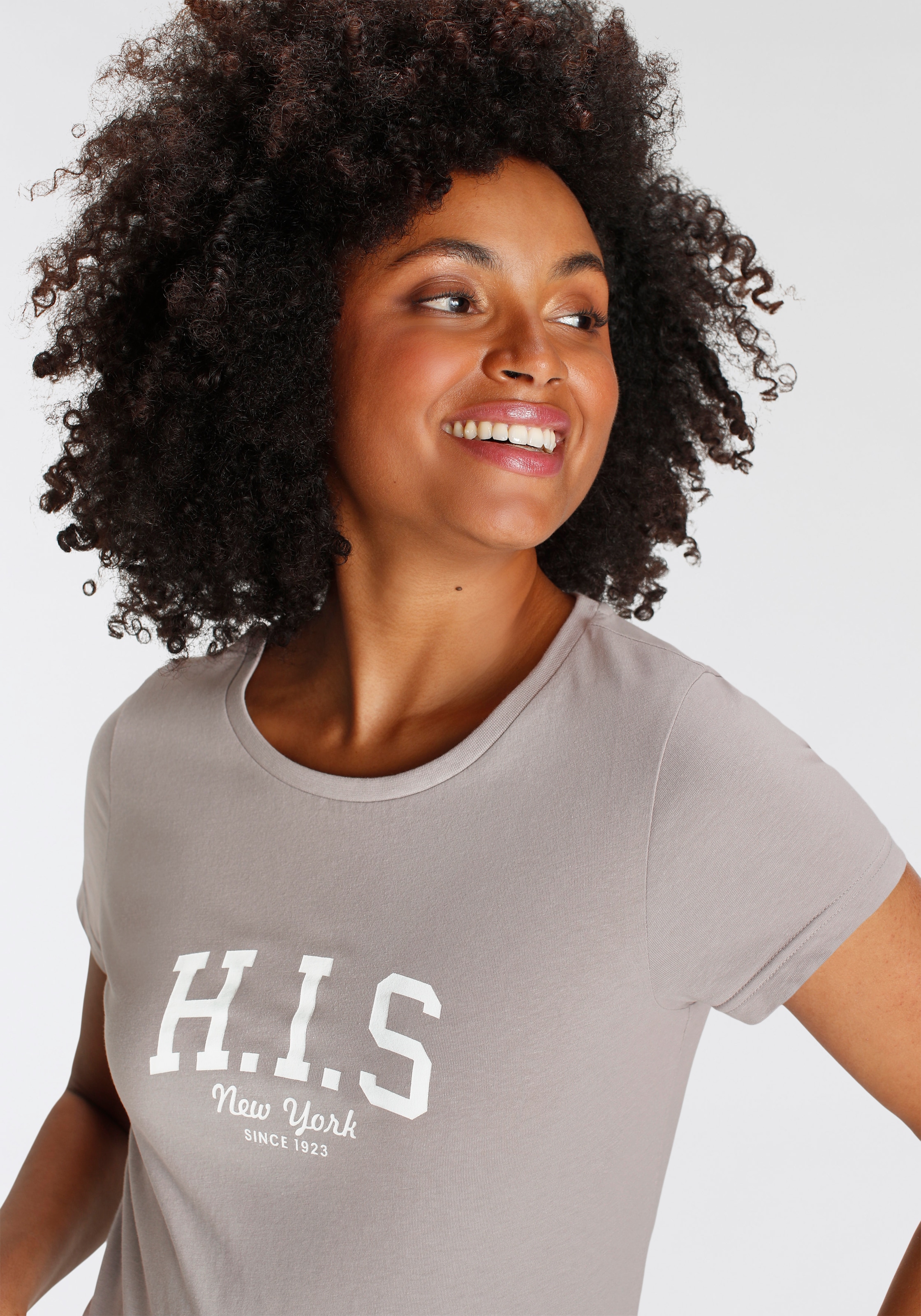 H.I.S T-Shirt, bedruckt, für die Freizeit, aus Baumwolle