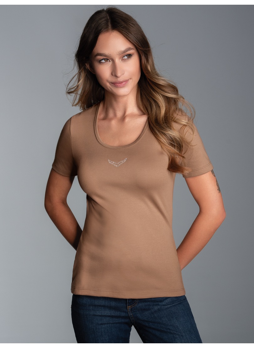 Trigema T-Shirt »TRIGEMA T-Shirt mit Kristallsteinen«, (1 tlg.)