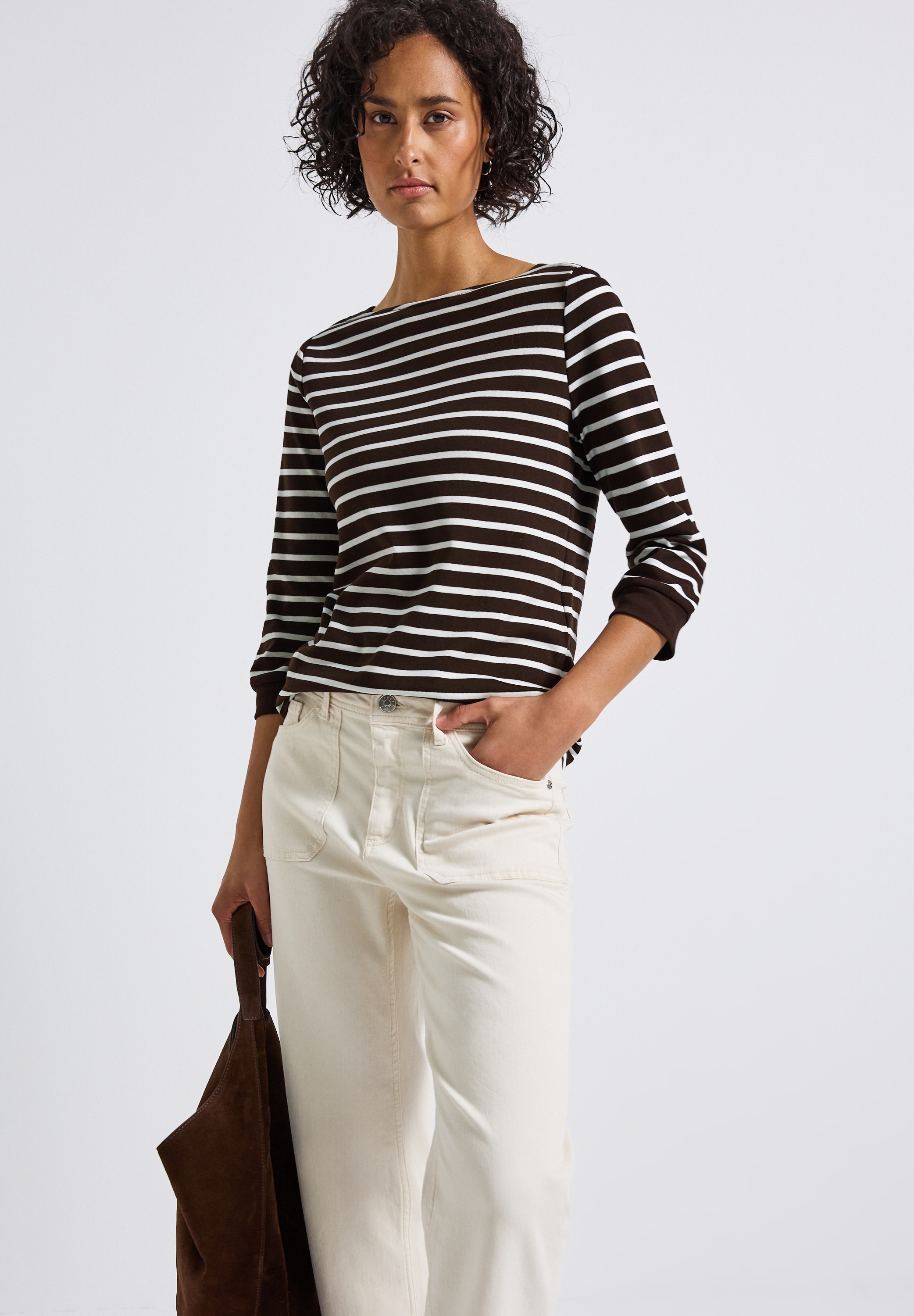 STREET ONE 3/4-Arm-Shirt "LTD QR Basic", Sommershirt im Ringel-Streifen-Loo günstig online kaufen