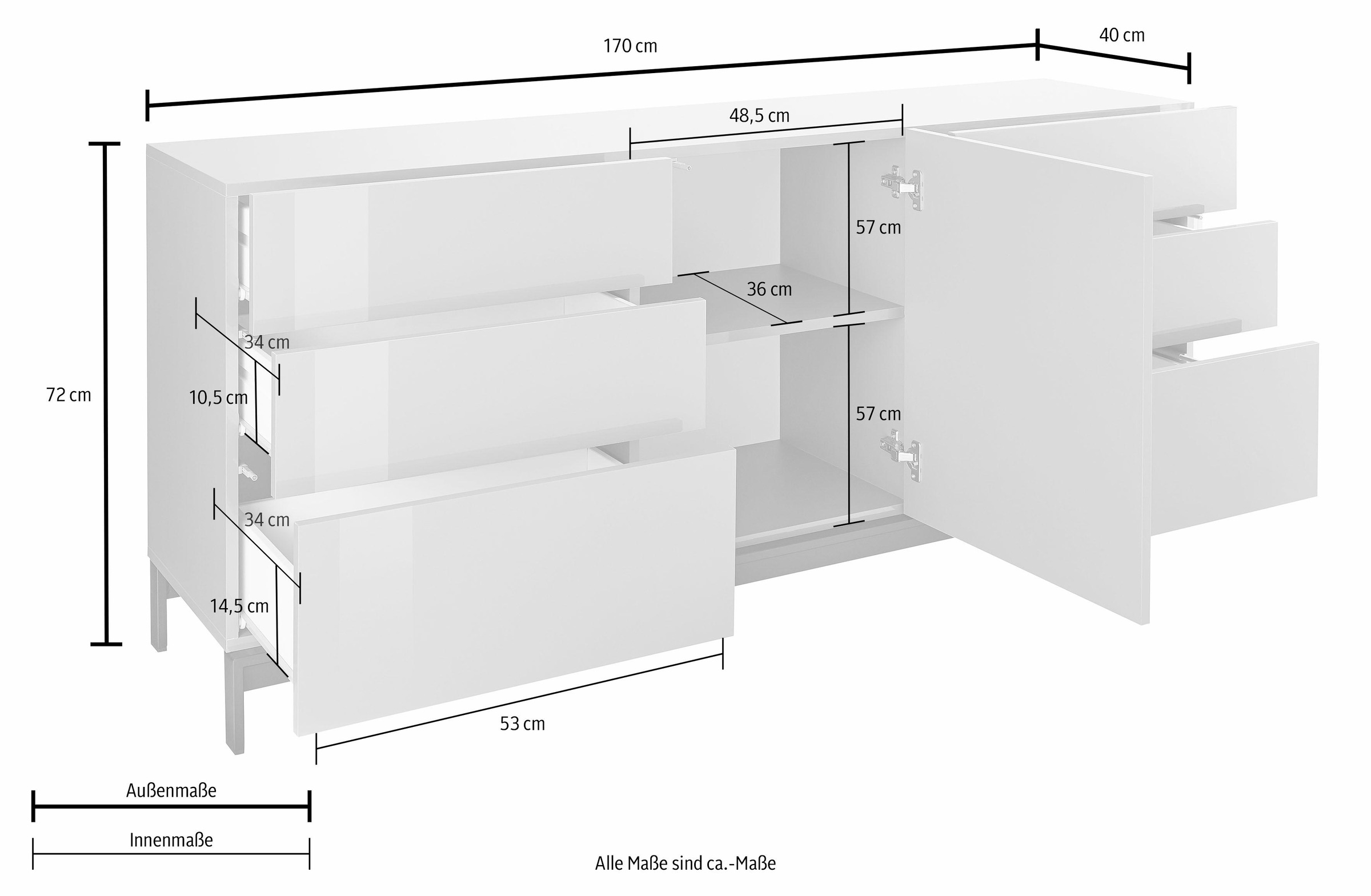 INOSIGN Sideboard "Metis", Breite 170 cm günstig online kaufen