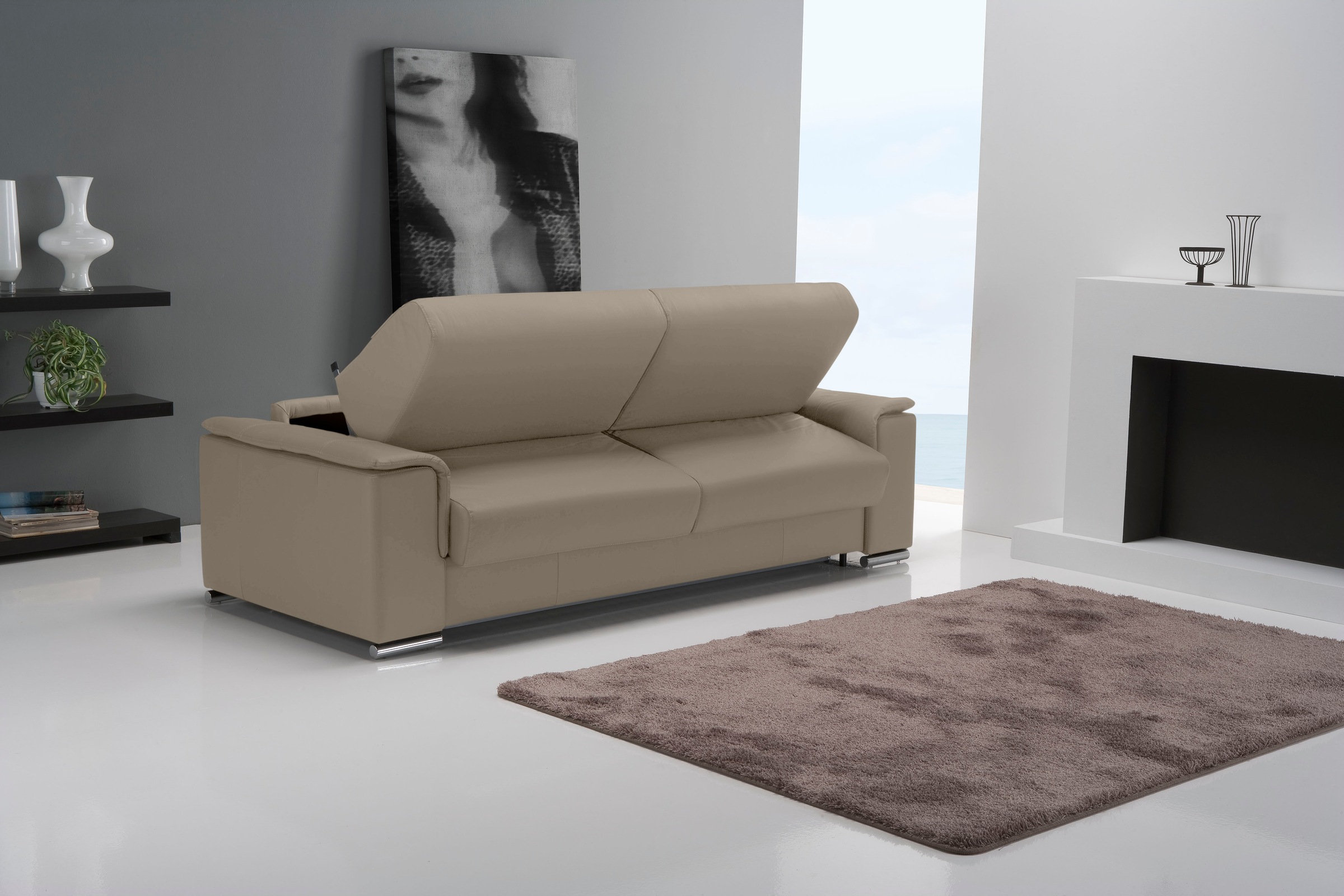 Egoitaliano Schlafsofa »Cecilia, modern & elegant, erstklassiger Sitzkomfort, Dauerschläfer«, inkl. Matratze und hochwertigem Metallbettrahmen, toller Schlafkomfort