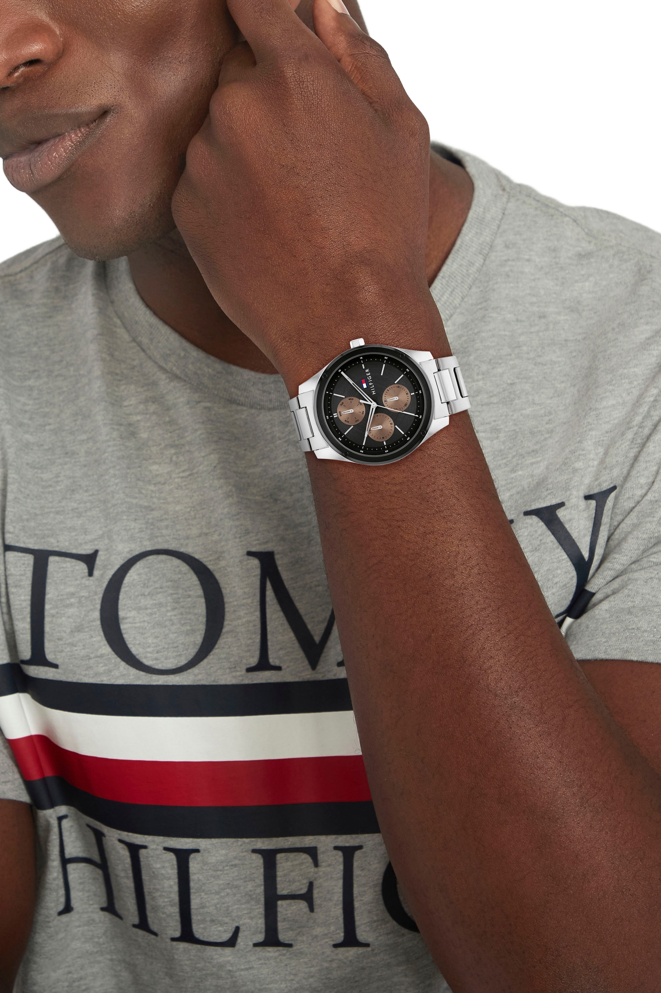 Tommy Hilfiger Multifunktionsuhr »CASUAL«, Quarzuhr, Armbanduhr, Herrenuhr, Datum, Edelstahlarmband