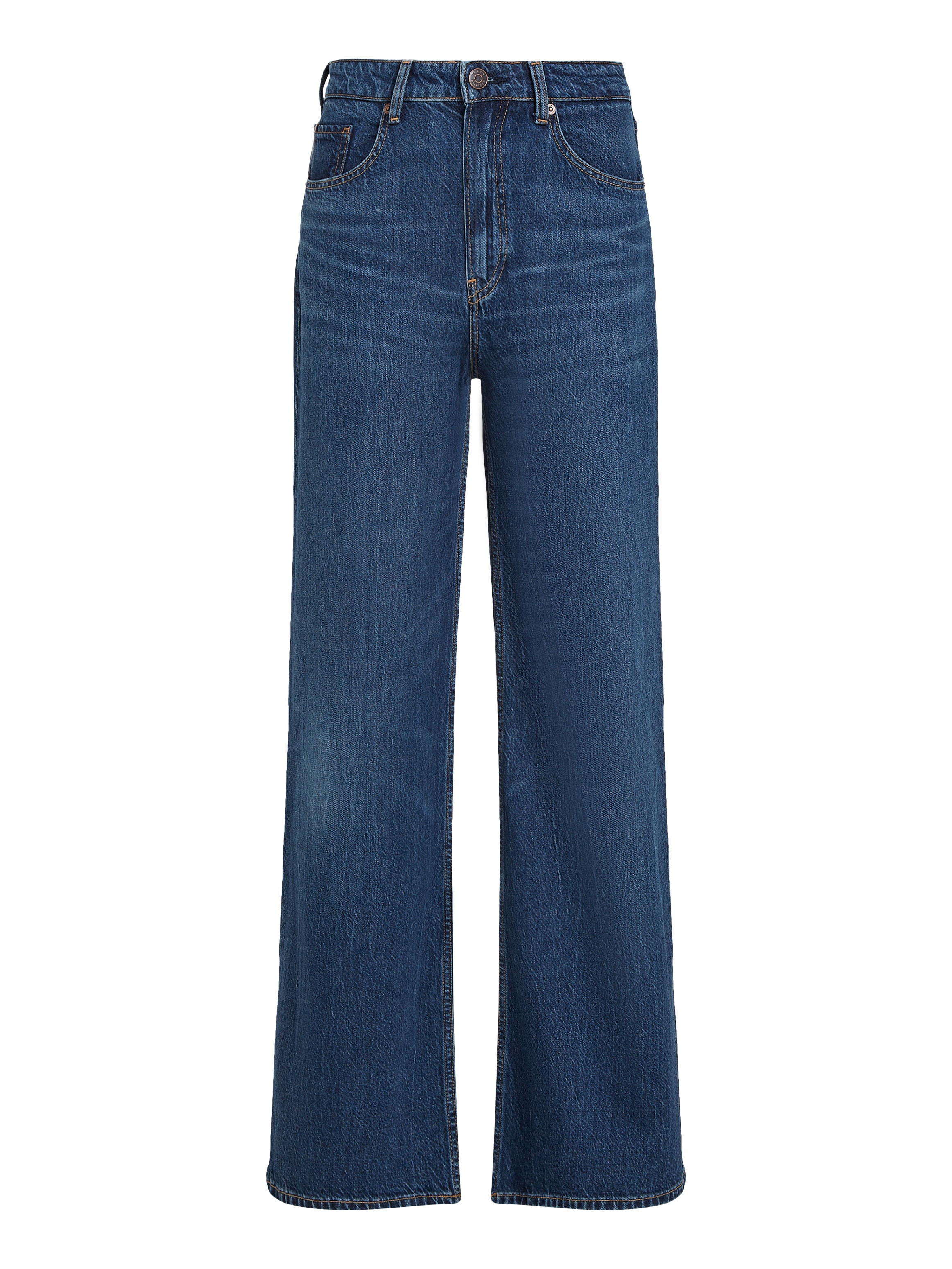 Tommy Hilfiger Weite Jeans »WIDE LEG HW LOU«, mit Logo-Badge, mit Nieten, mit Bügelfalten