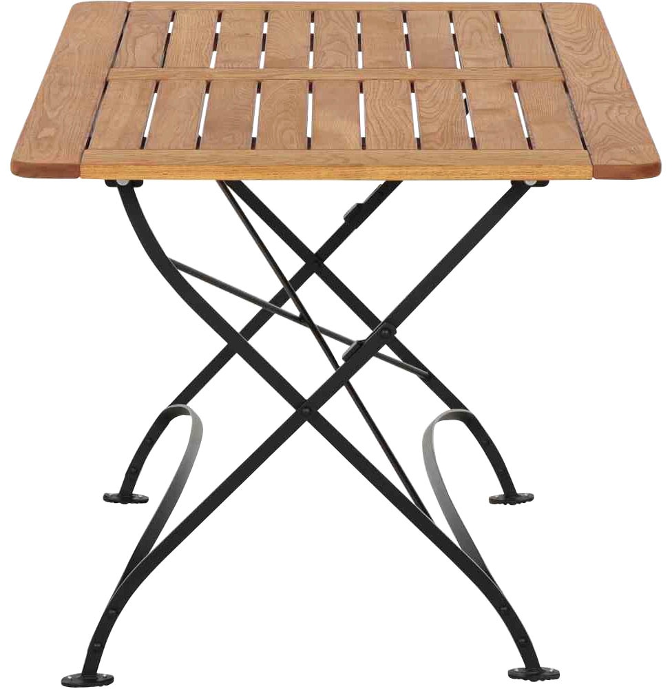 Siena Garden Gartentisch »Peru III«, (1 St.), BxTxH: 80x120x78 cm,Stahlgestell schwarz, Tischplatte aus Robinienholz