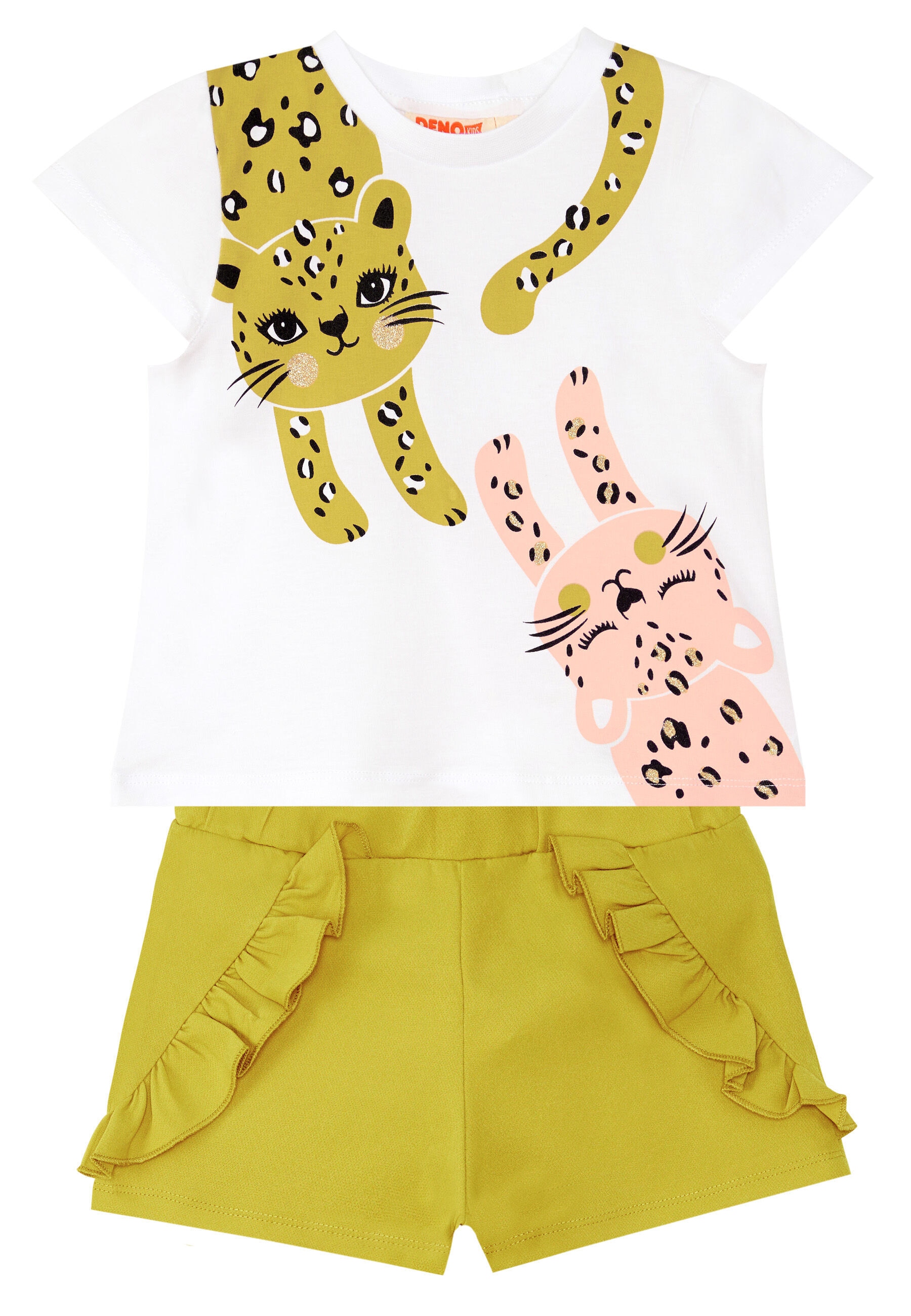 Denokids Hausanzug »Twin Leos«, (2 tlg.), mit Leoparden-Print