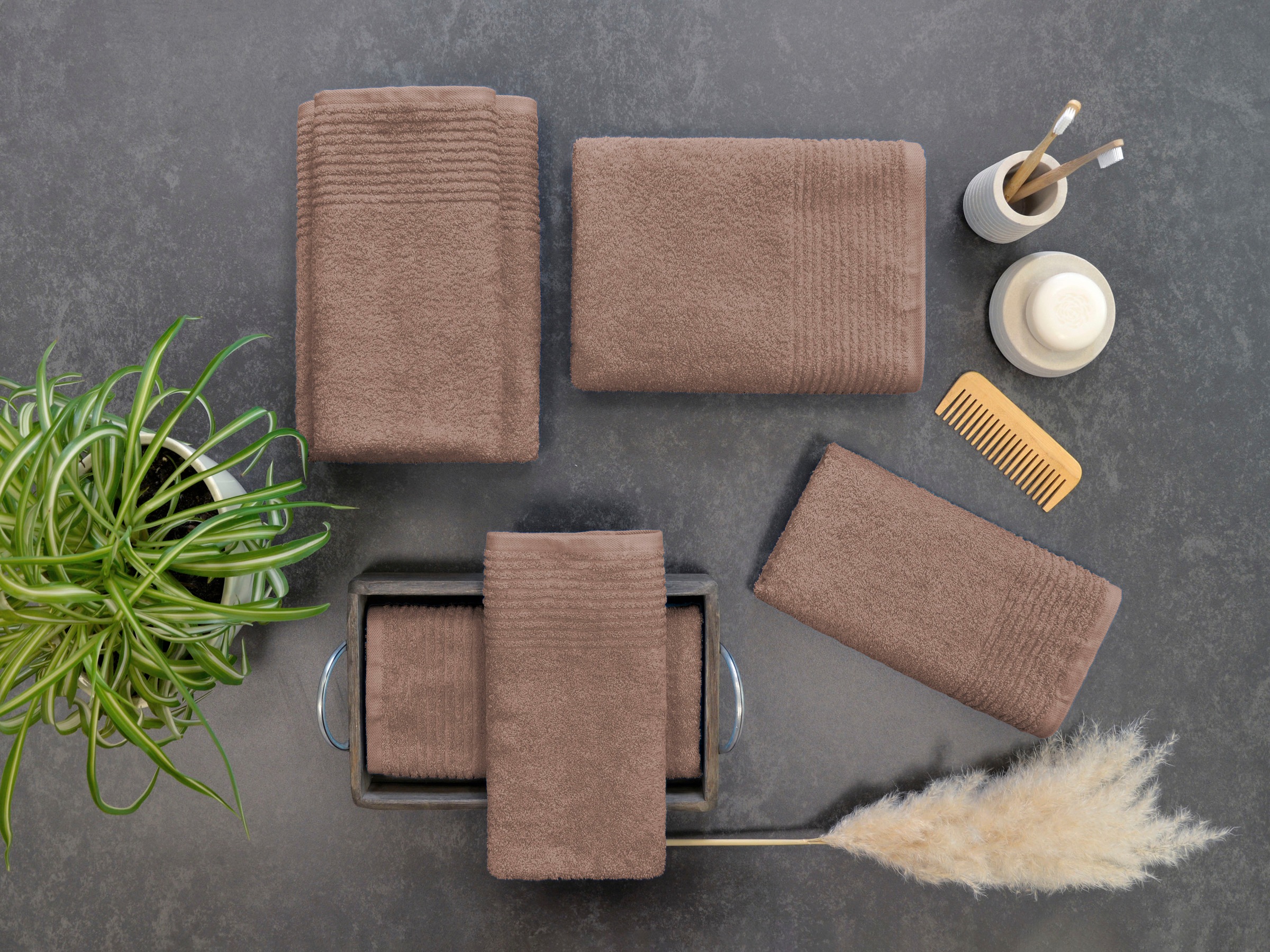 Dyckhoff Handtuch Set "Brillant" Set 6 Stk. Walkfrottee mit Streifenbordüre günstig online kaufen