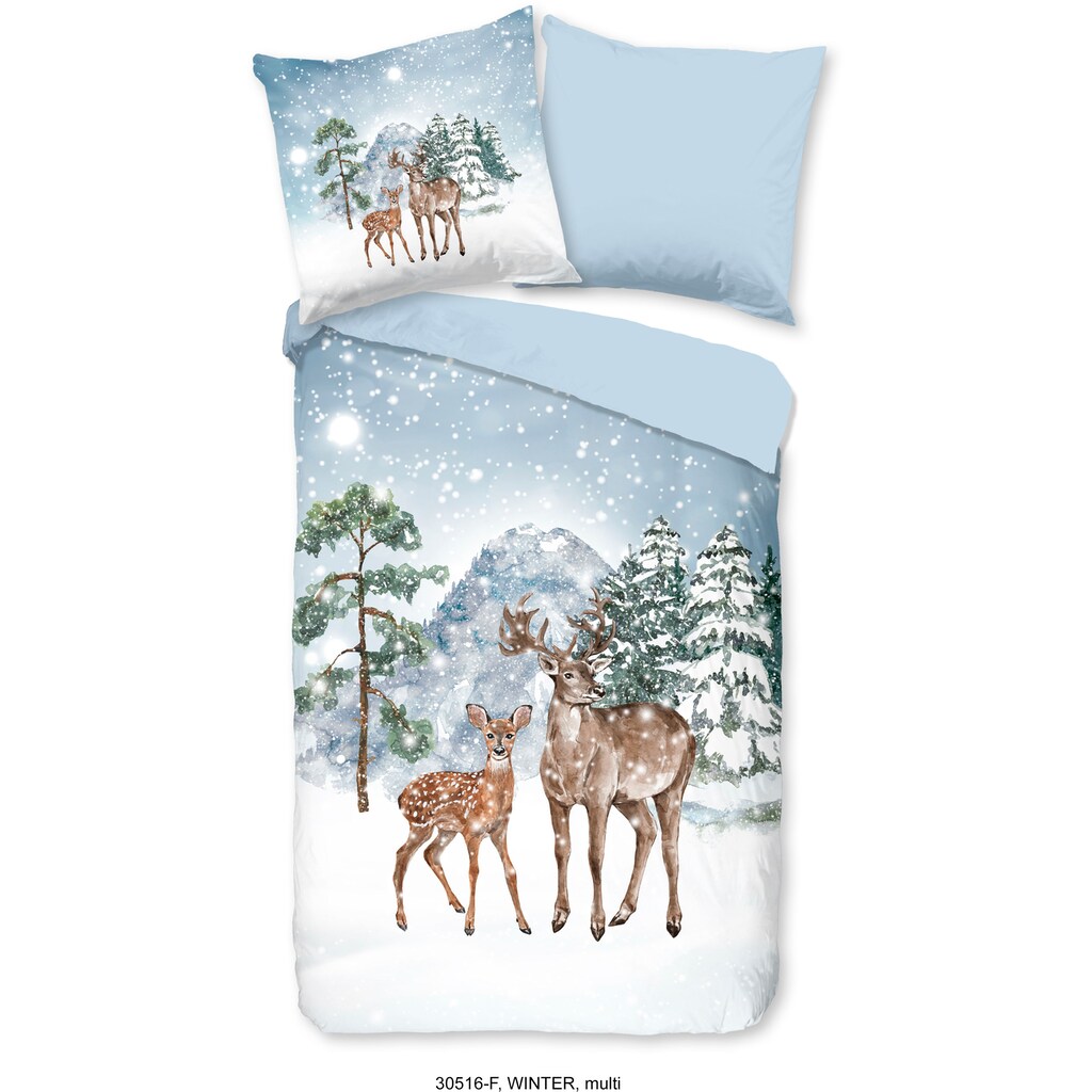 good morning Wendebettwäsche »Deer Winter Landscape«, (2 tlg.)