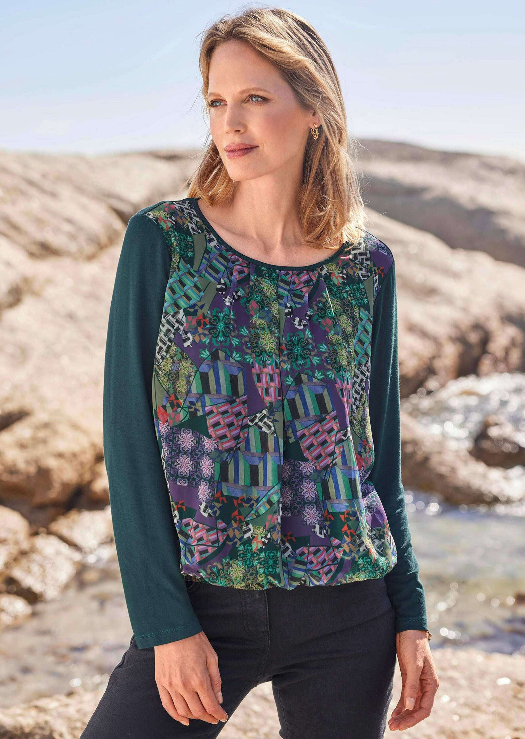 GOLDNER Kurzarmbluse »Blusenshirt«