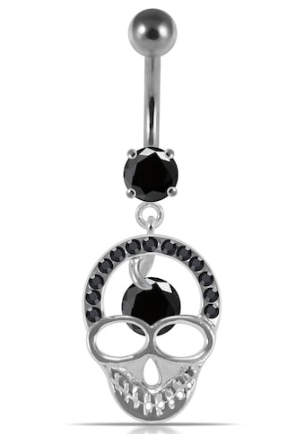 Bauchnabelpiercing »Schmuck Geschenk Piercing Silber 925 Körperschmuck SKULLS Totenkopf«