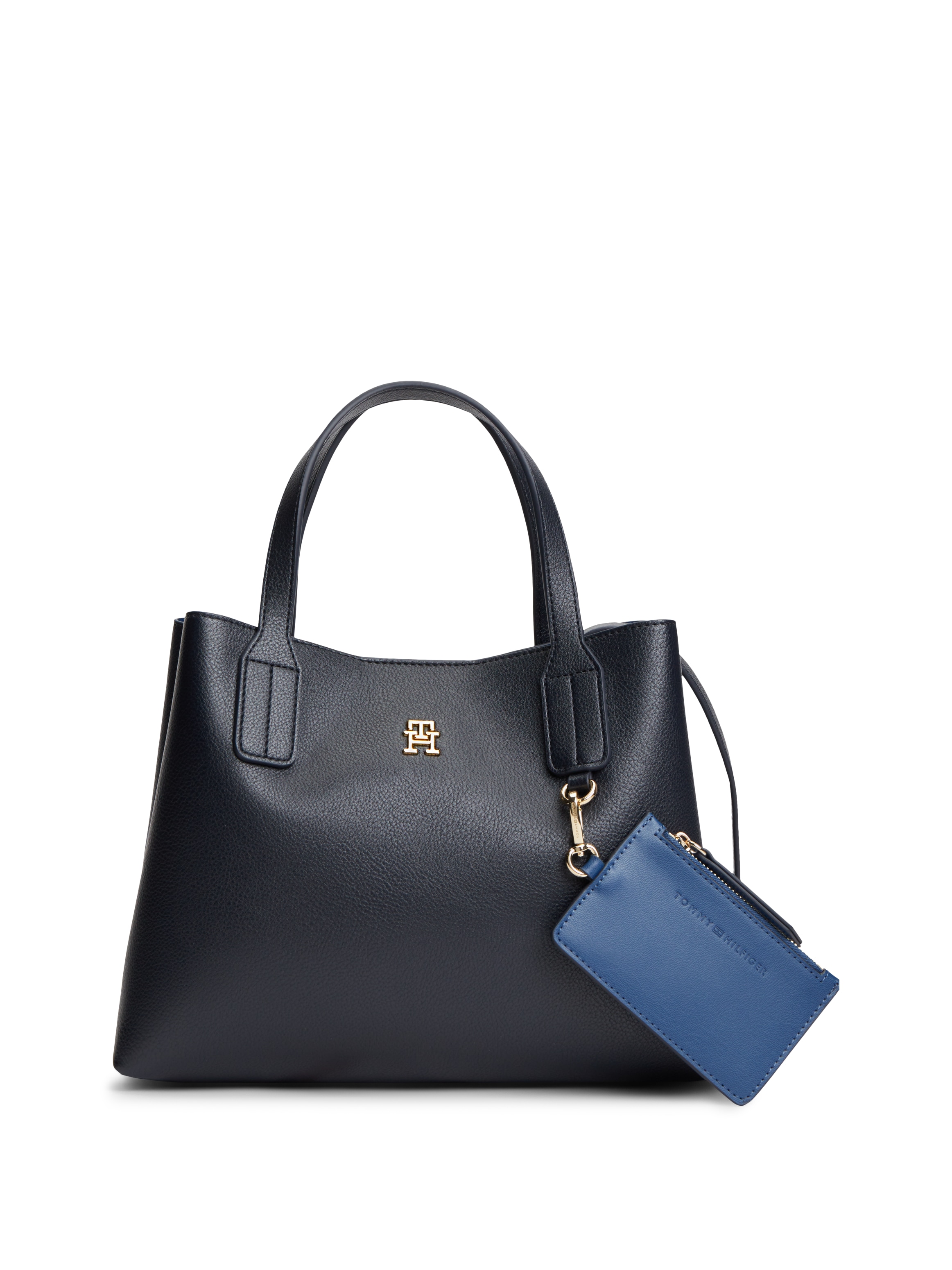 Tommy Hilfiger Henkeltasche "TH ICON MINI SATCHEL" Damen Tragetaschem Umhängetasche mit abnehmbarem RV-Täschchen
