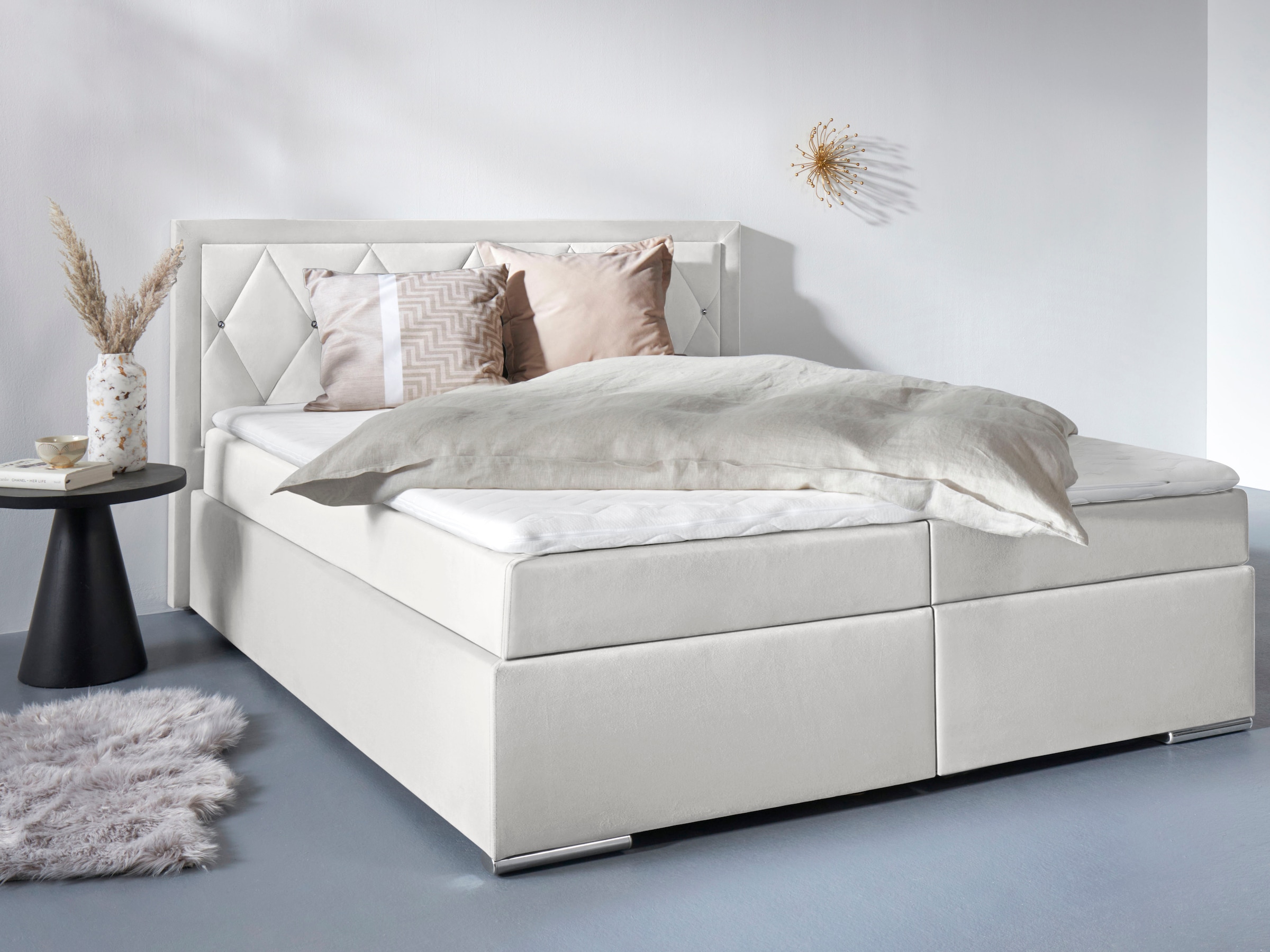 Home affaire "Alfie, Bestseller, wahlweise mit Bettkasten" mit Straßsteinen günstig online kaufen