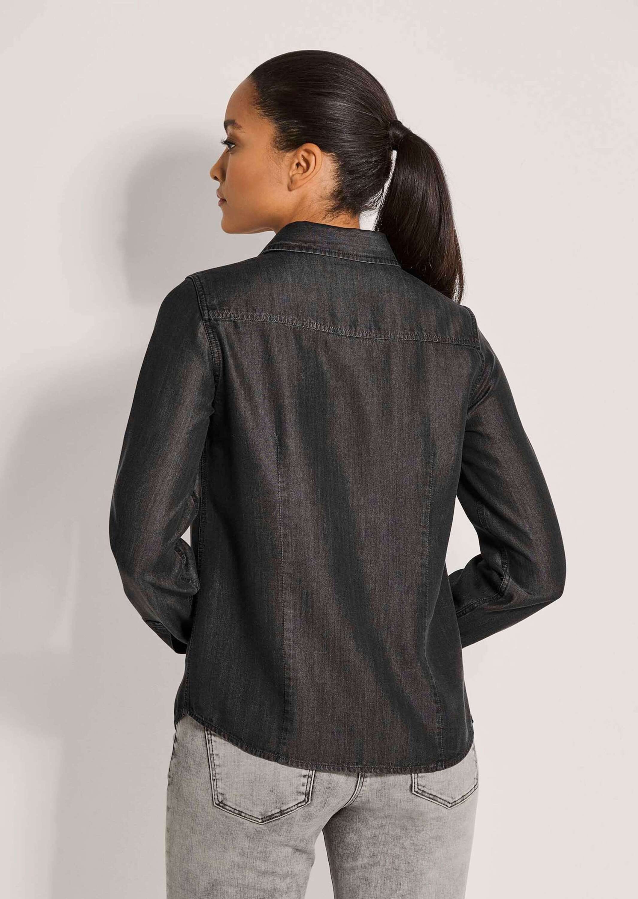 MADELEINE Langarmbluse »Hemdbluse Lässige Denim-Bluse mit Hemdkragen«