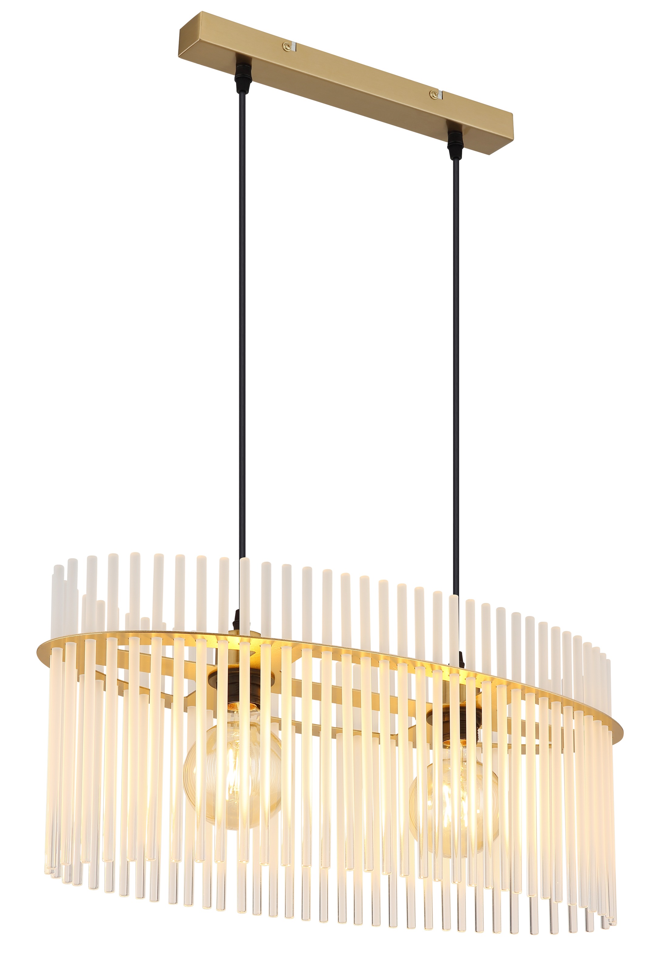 GLOBO LIGHTING Hängeleuchte »GORLEY« E27 1 Stk. Hängelampe goldfarben Glasstäbe opal klar verlaufend elegant
