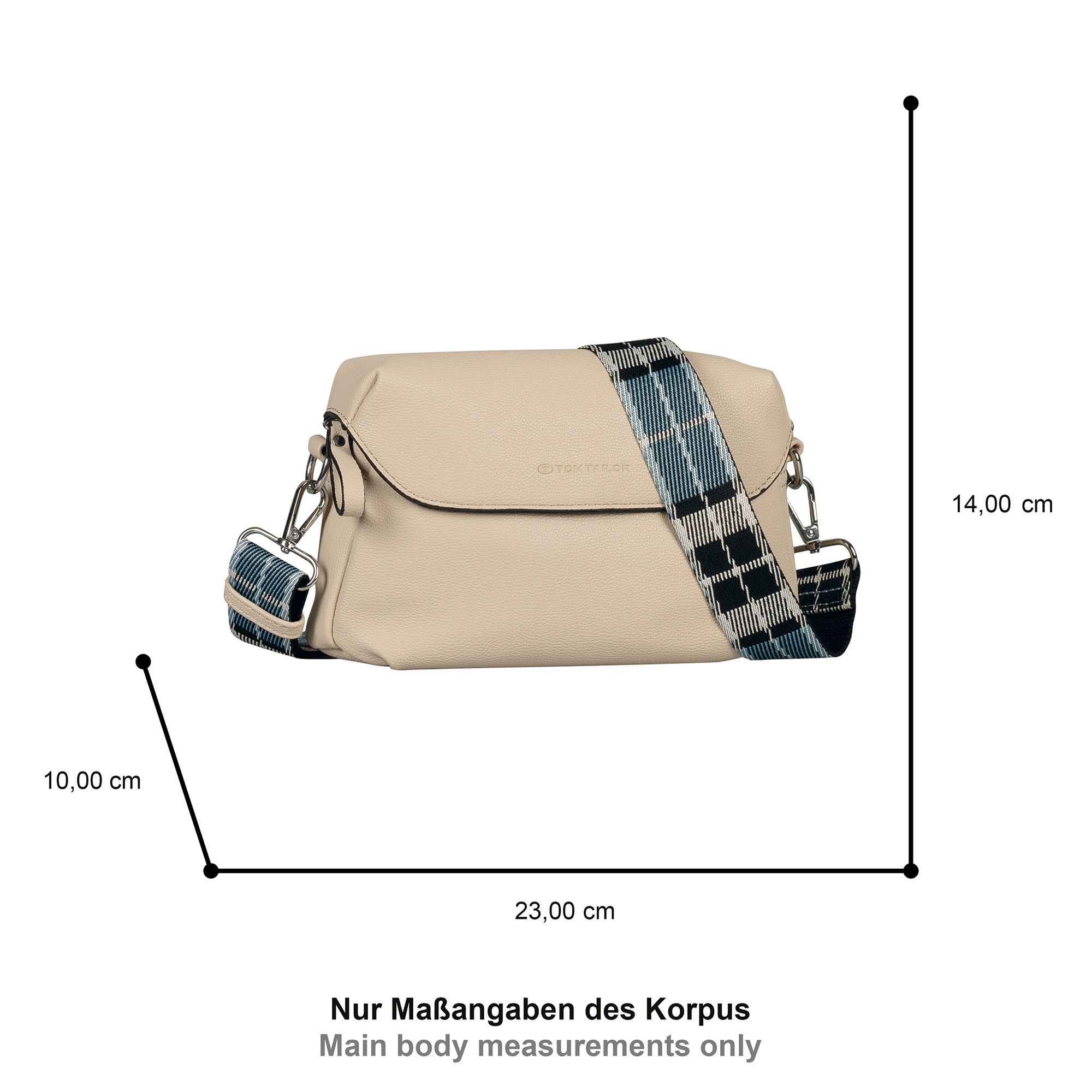 TOM TAILOR Handtasche "Chrissi" aus weichem Lederimitat mit breitem kariert günstig online kaufen