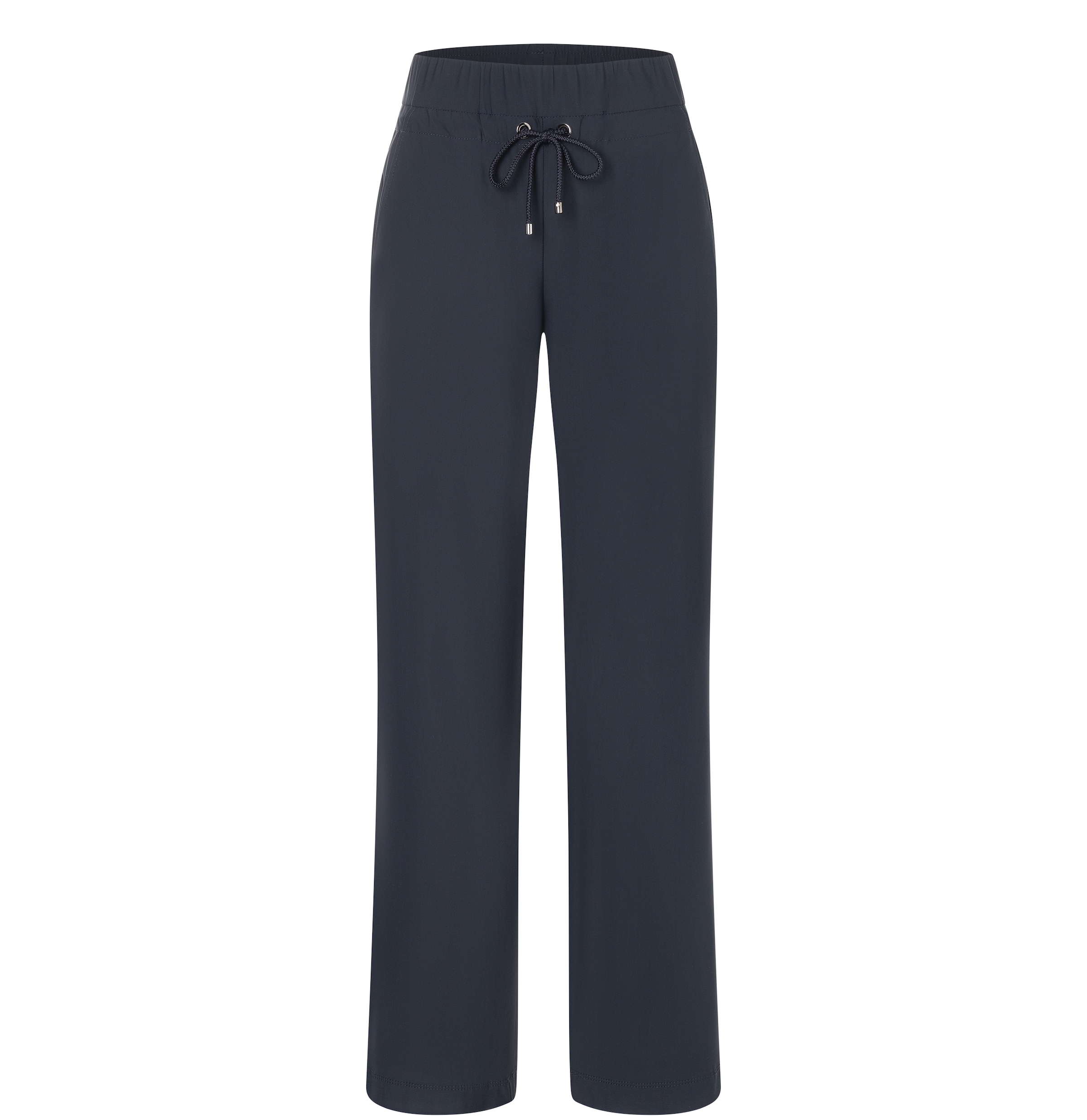 Stoffhose MAC "EASY WIDELEG", Damen, Gr. 46, Länge 30, blau (dunkelblau), Web, Obermaterial: 77% Polyamid, 23% Elasthan, unifarben, weit knöchellang, Hosen Stoffhose, sehr elastische Qualität, angenehmer Griff und hoher Tragekomfort
