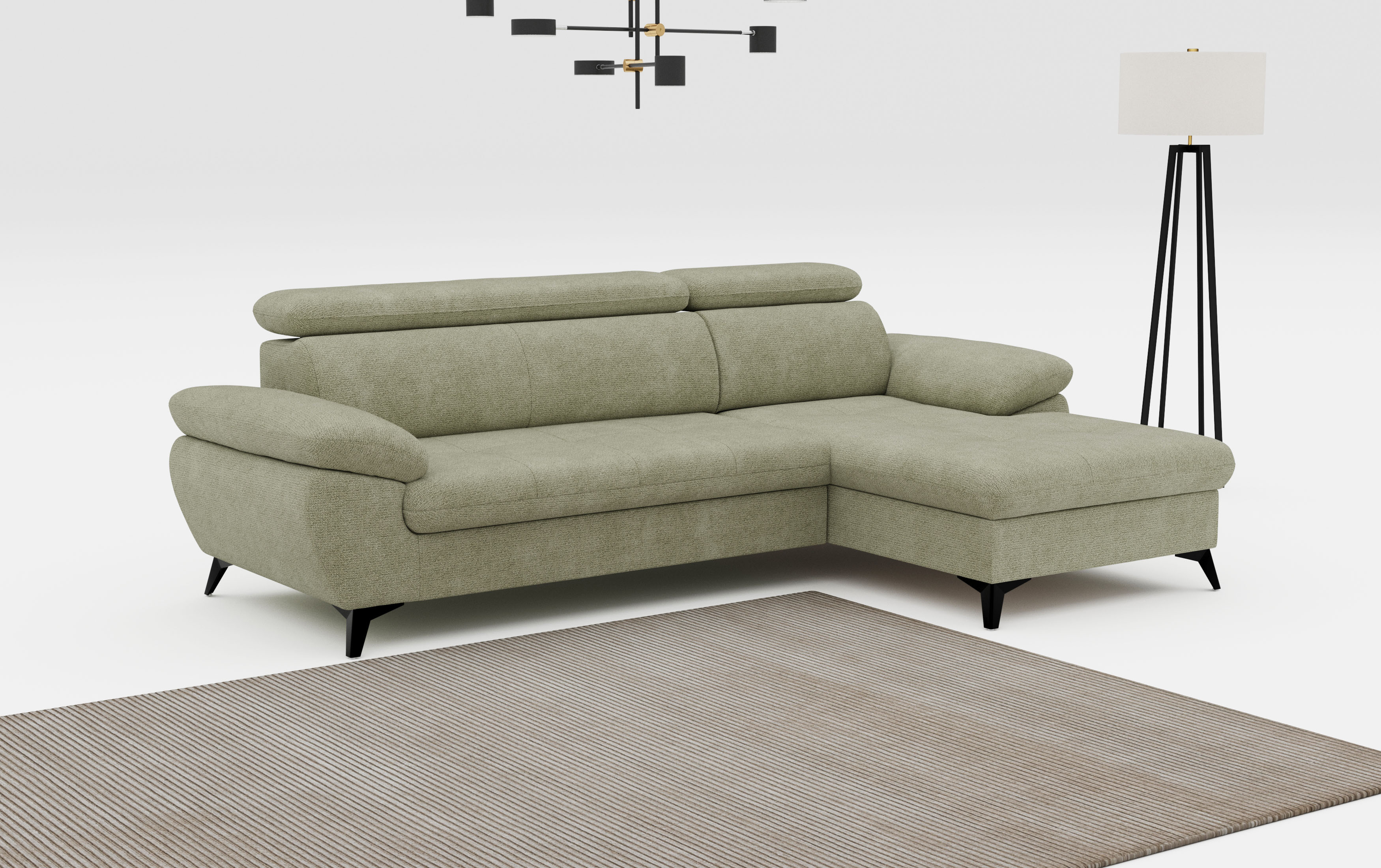 COTTA Ecksofa "Hudson" optional mit Schlaffunktion und XL Bettkasten, Liegefläche 190x119cm