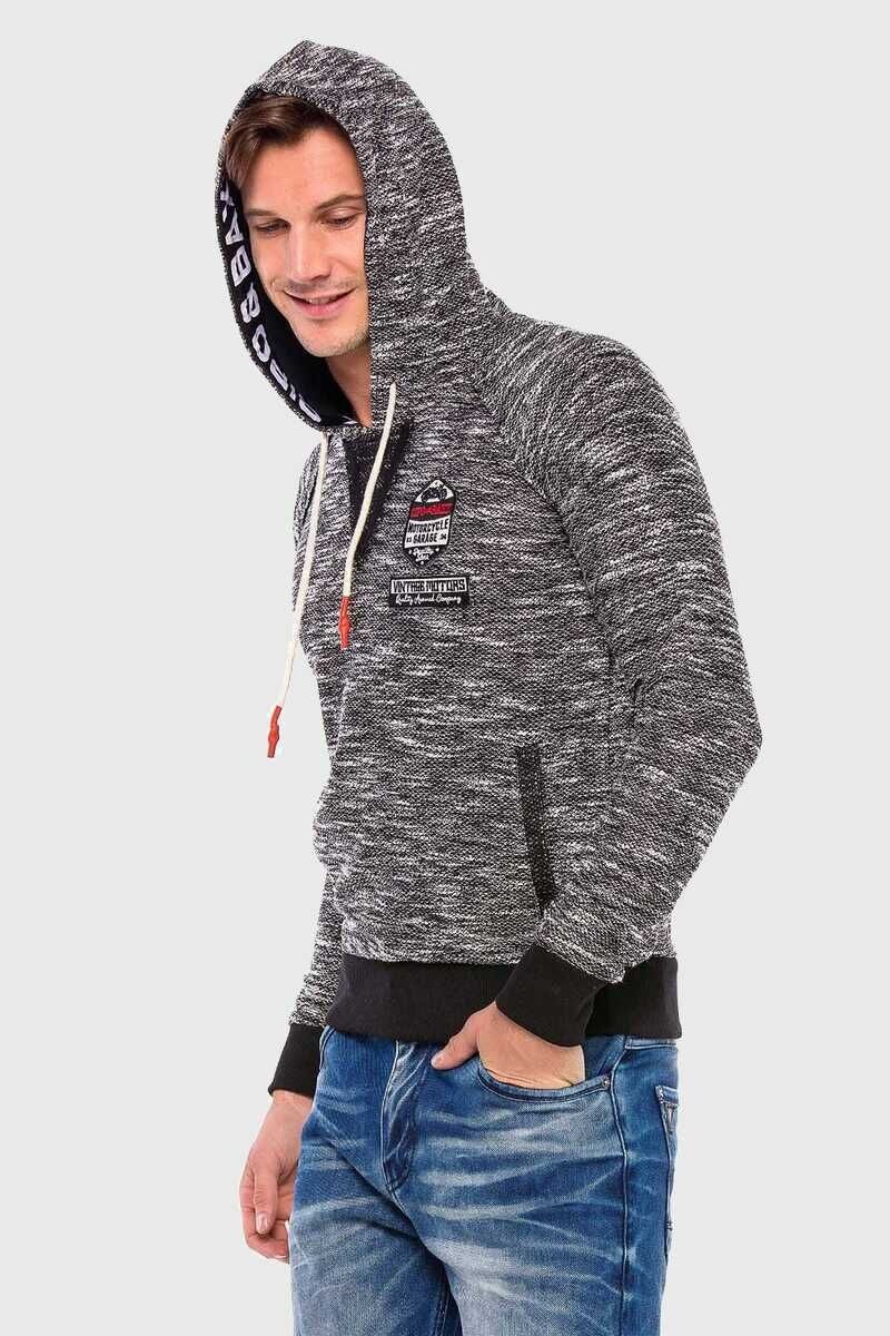 Cipo & Baxx Kapuzenpullover »Sweatshirt«, mit melierten Design