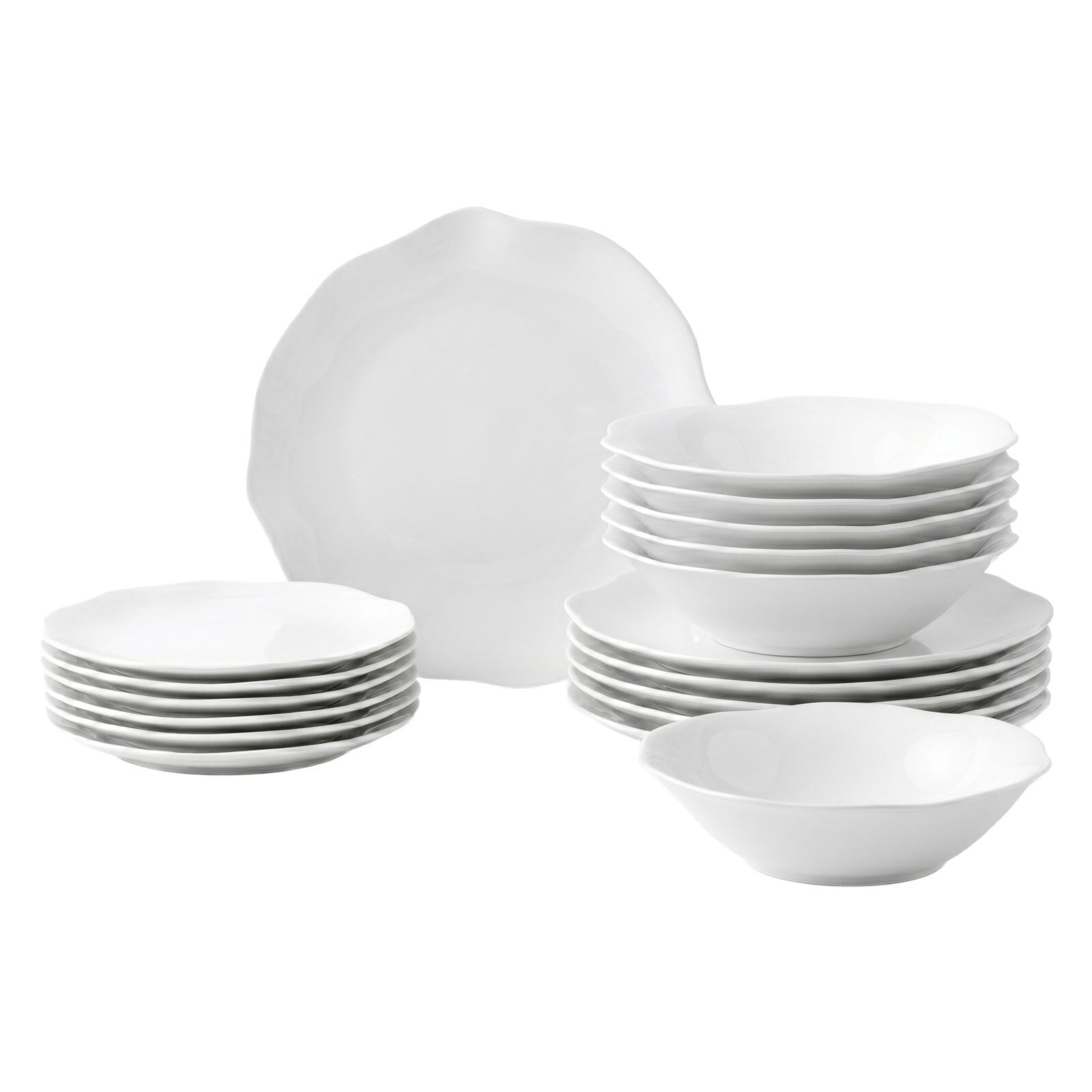 Villeroy & Boch Geschirr-Set "Teller-Set Pura 18er Set weiß" Spülmaschinenfest, Mikrowellensicher