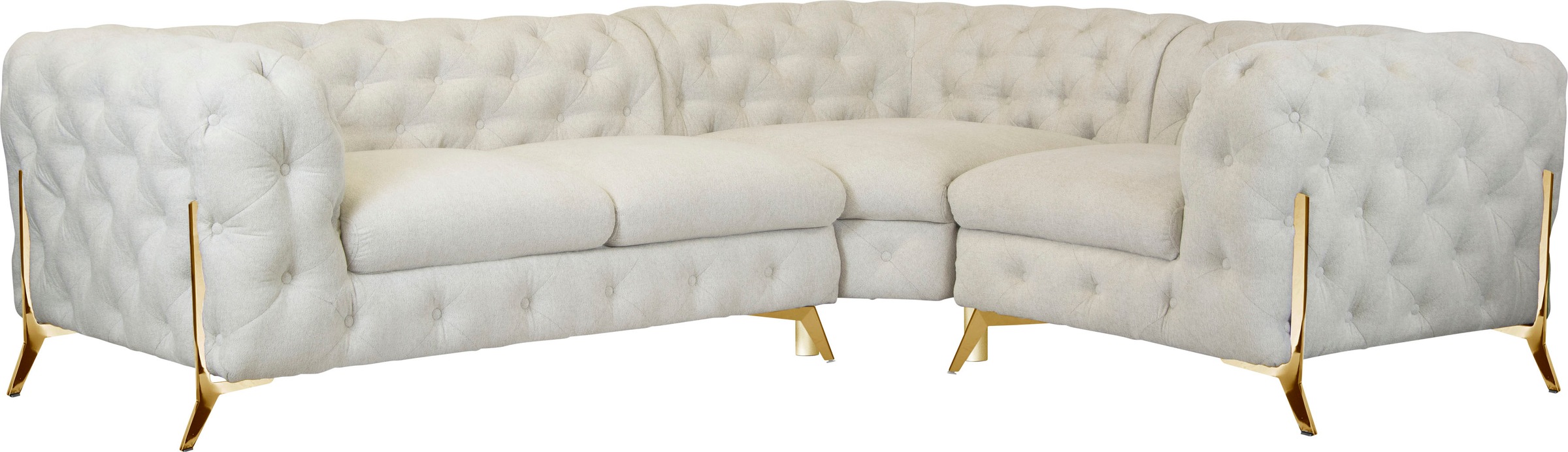Home affaire Chesterfield-Sofa "Amaury L-Form" moderne Chersterfield-Optik, günstig online kaufen
