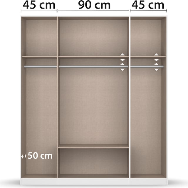 kaufen BAUR rauch Design online | »Gamma«, Schubkästen, in schlichtem in Drehtürenschrank Breiten mit 3