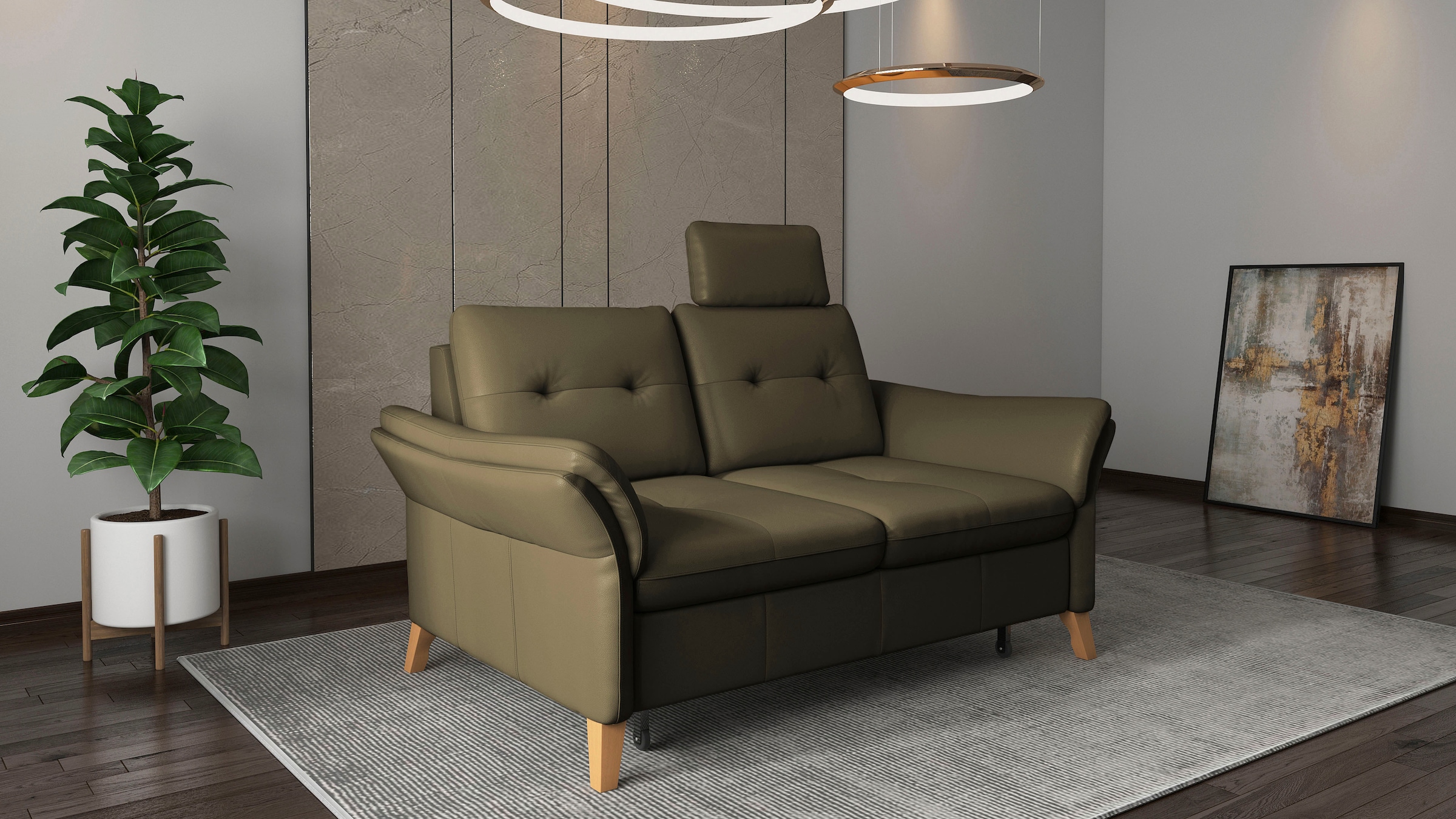 sit&more 2-Sitzer »Göteborg«, inklusive Sitztiefenverstellung und Federkern