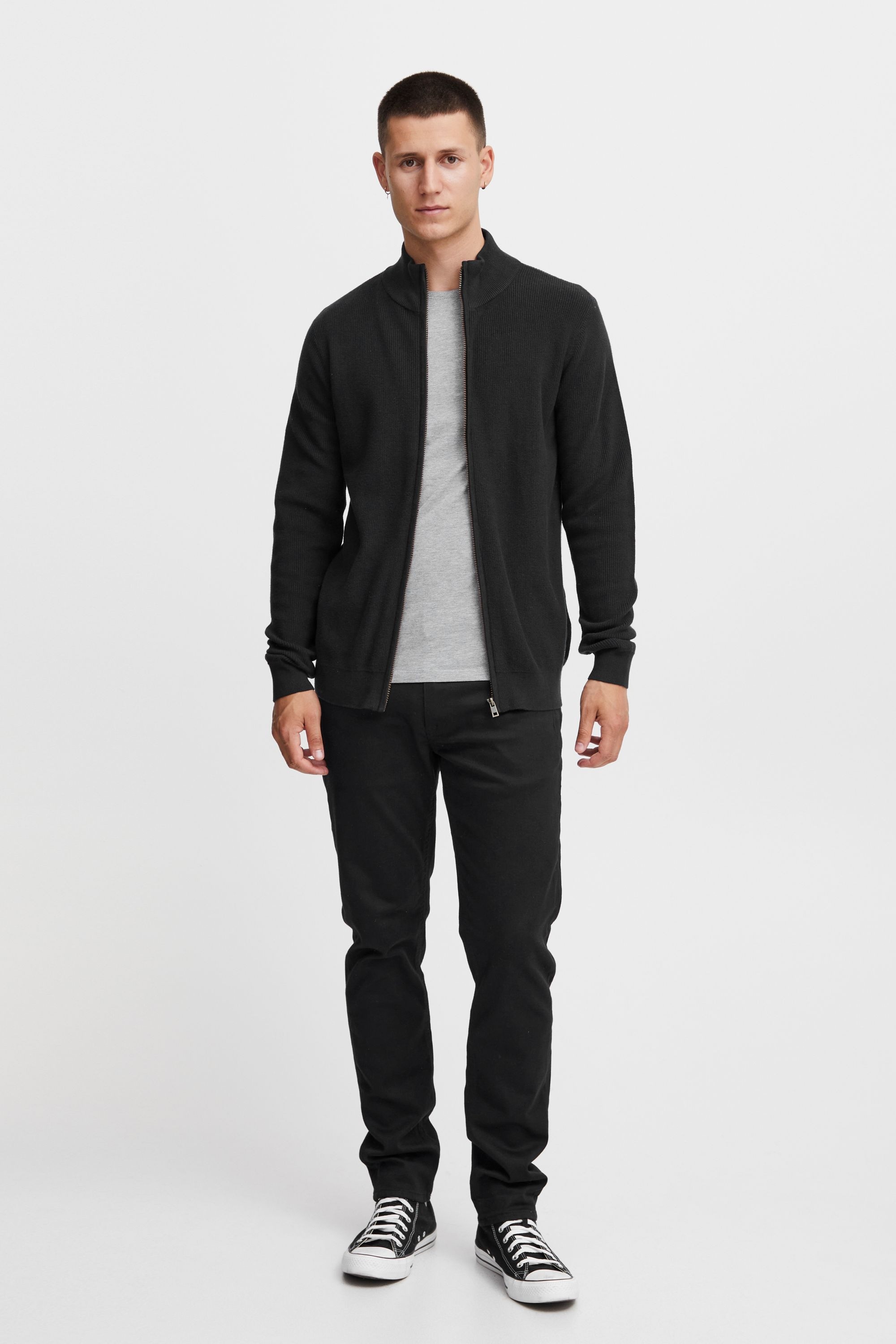 Strickjacke BLEND "Strickjacke BHCodford", Herren, Gr. XL, schwarz, Obermaterial: 100% Baumwolle CO., Strickjacken Strickjacke 2