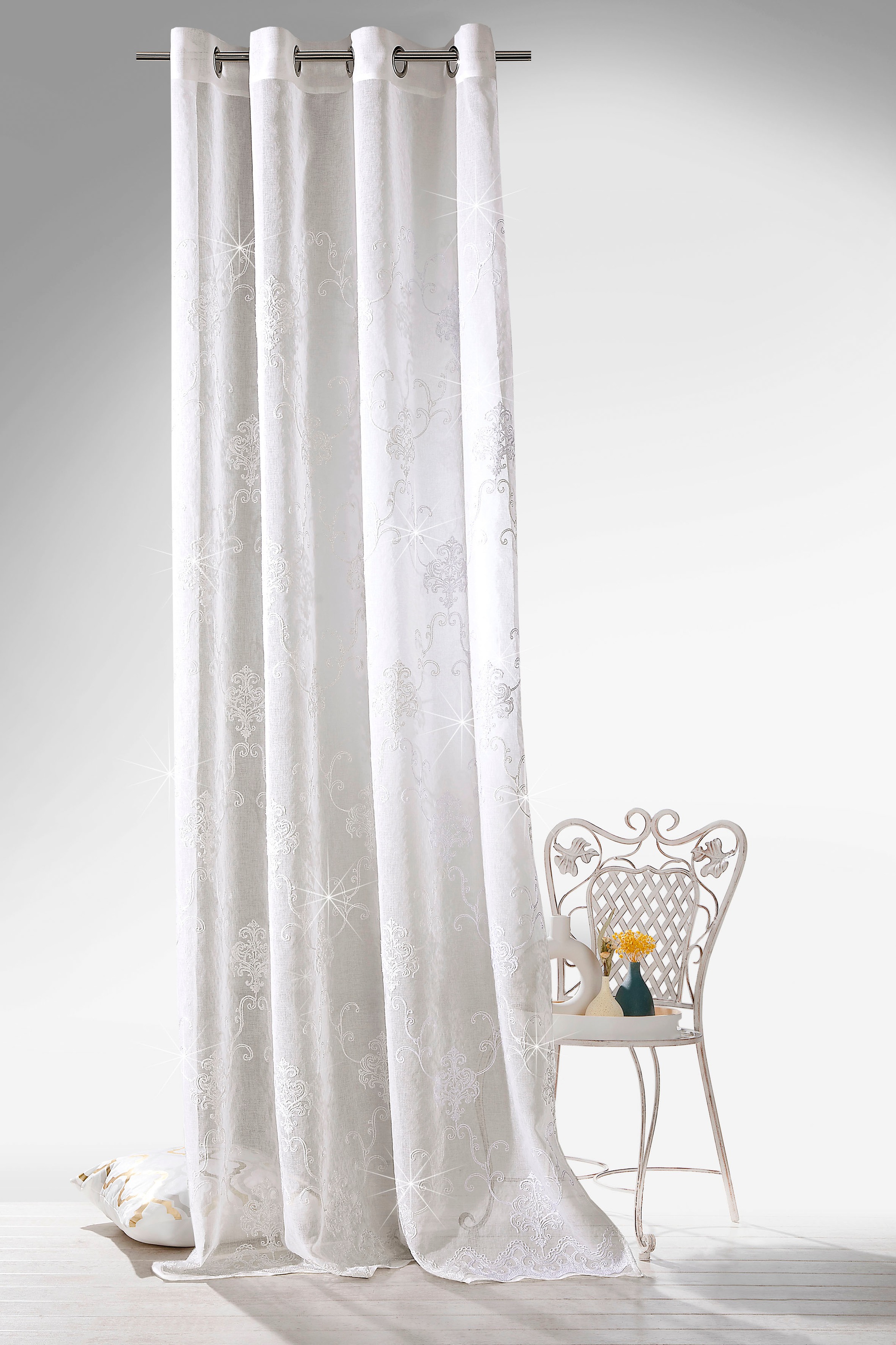 Weckbrodt Vorhang "Agatha" Ösen 1 Stk. tlg. Barock-Stickerei und Lurexfäden günstig online kaufen