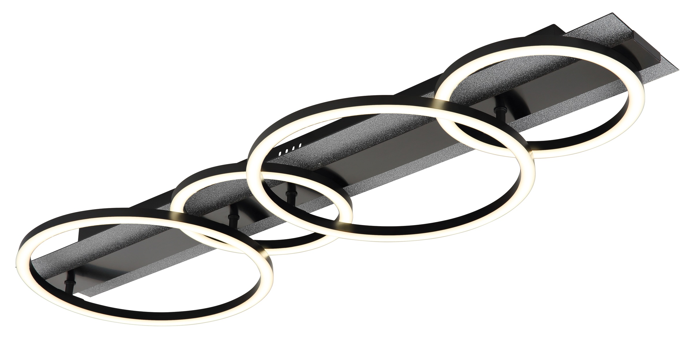 GLOBO LIGHTING Deckenleuchte »NORBERTO« LED-Modul 1 Stk. Warmweiß Deckenleuchte Schwarz/Silber, LED 55W, 3 Stufen Ringe