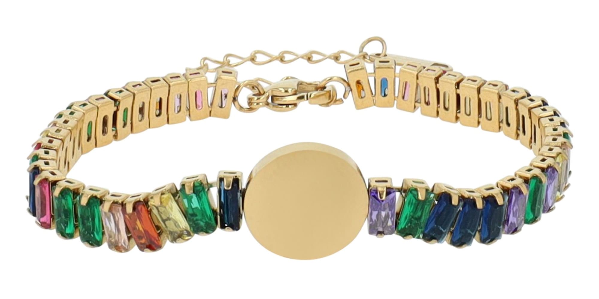 ADELIA ́S Damen Armband "Armband aus Edelstahl mit Zirkonia 16,5 cm", 16cm, Edelstahl, bunt, Edelstahl, Armbänder, Perfekt als Geschenk für besondere