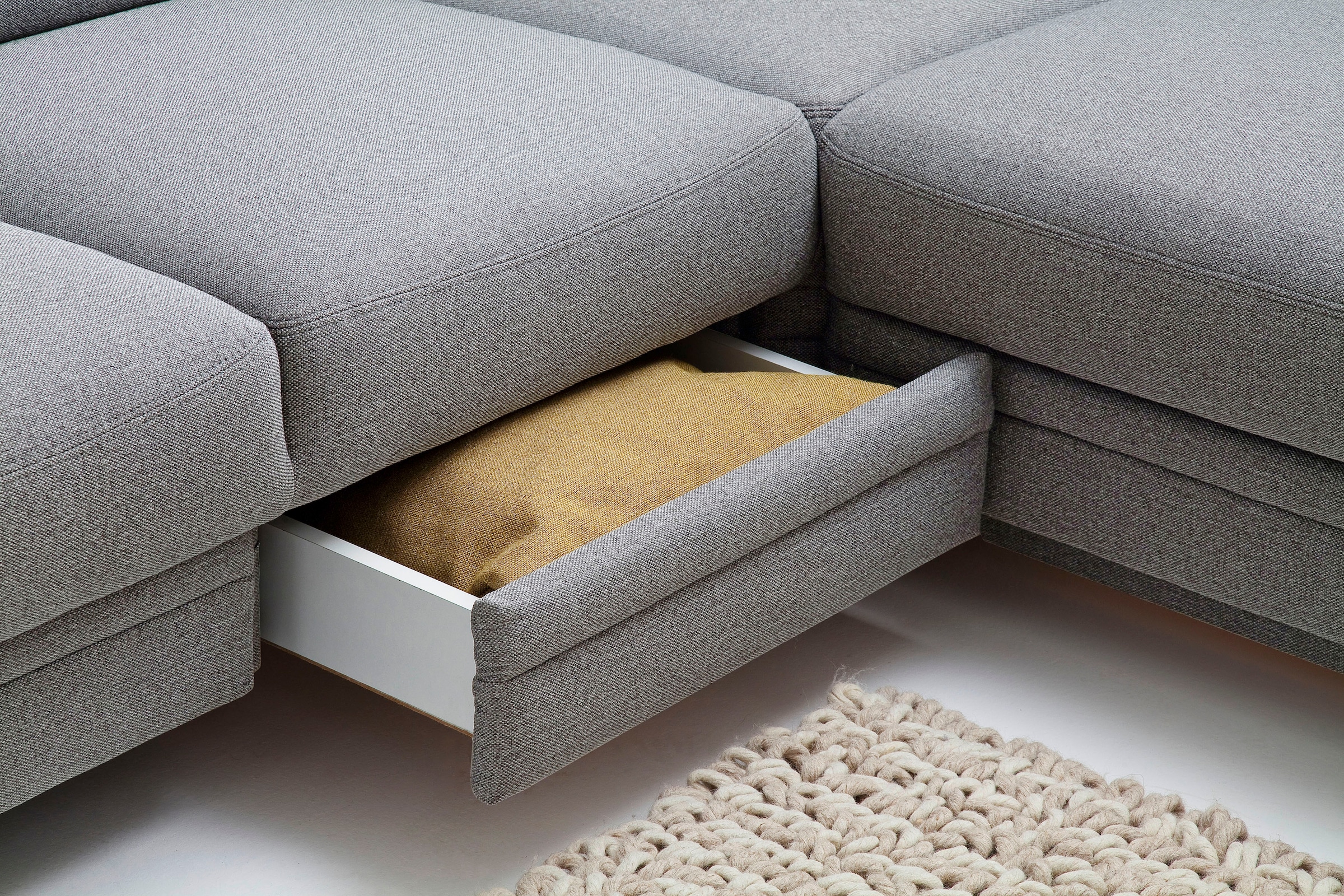 3C Carina Ecksofa »Korfu L-Form«, incl.- 1 Kopfstütze, wahlweise mit Schlafunktion und Stauraum
