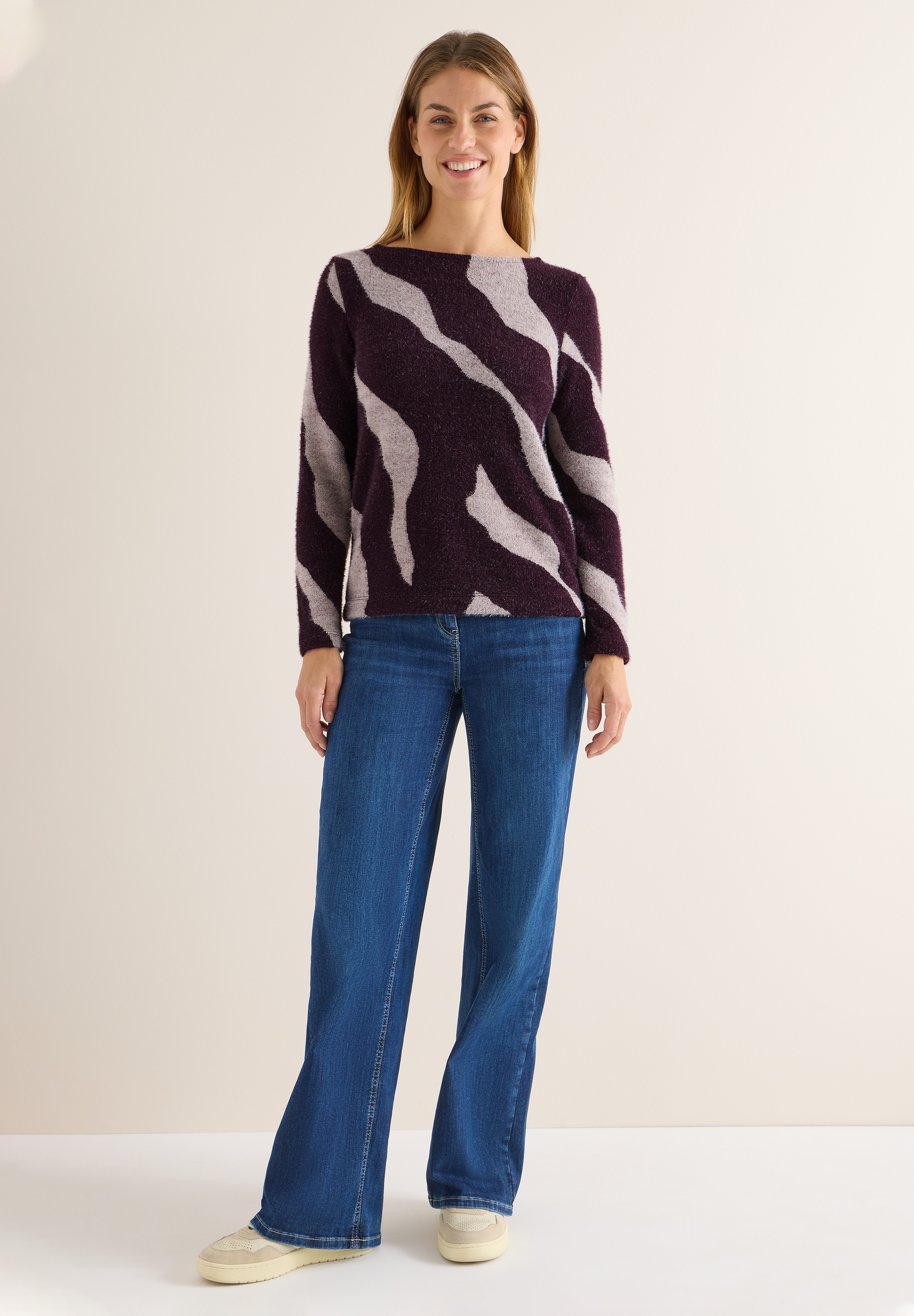 Cecil Langarmshirt, aus softem Materialmix