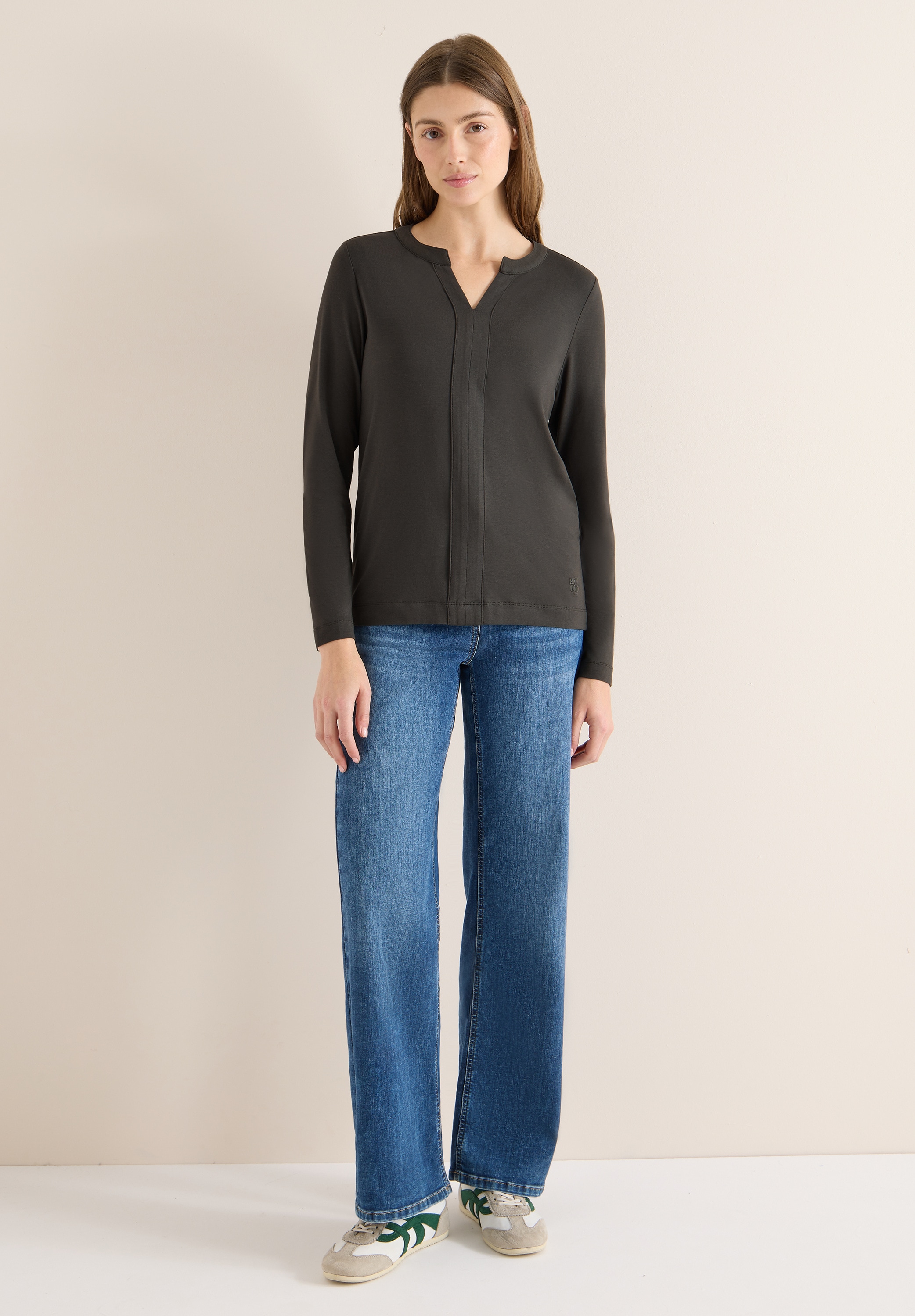 Cecil Langarmshirt aus Baumwolle mit Stretchante