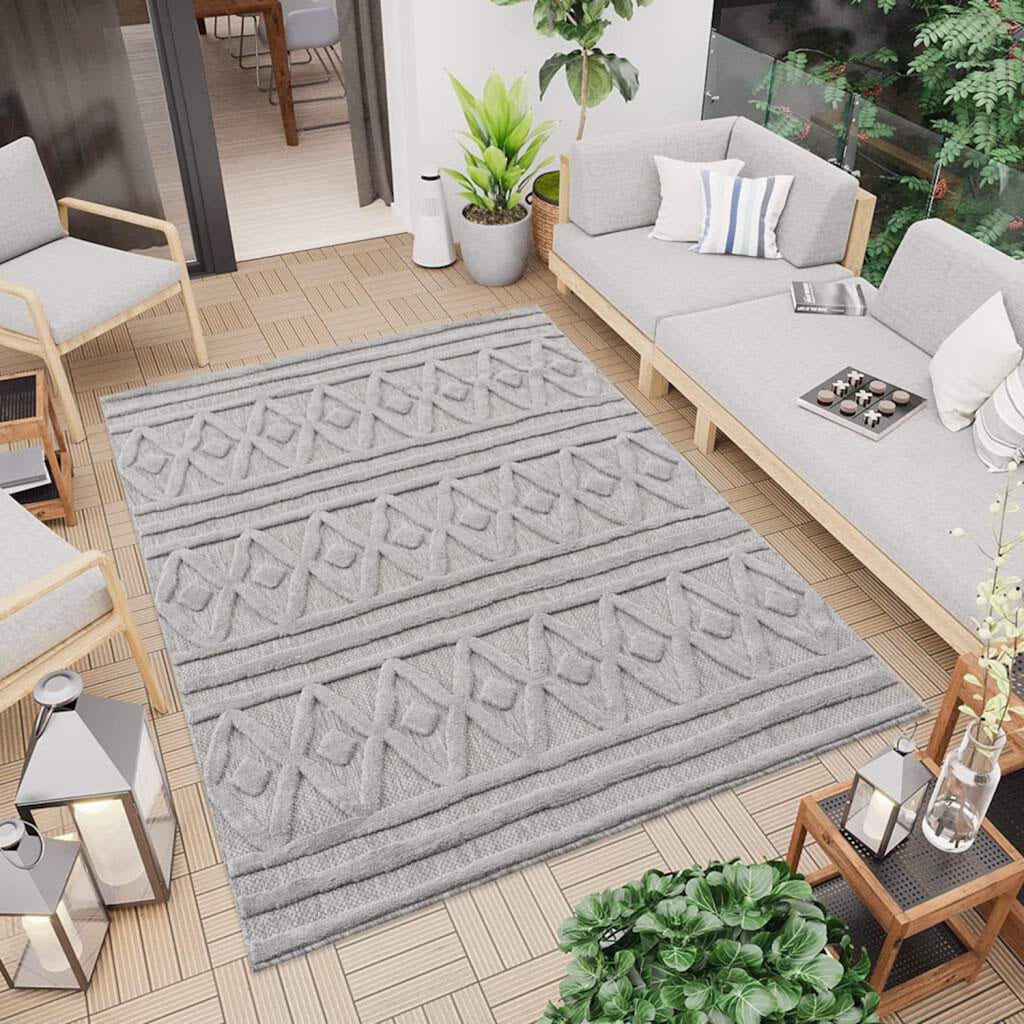 Carpet City Teppich »In-& Outdoorteppich Santorini 58538, 3D-Effekt, Raute-Optik«, rechteckig