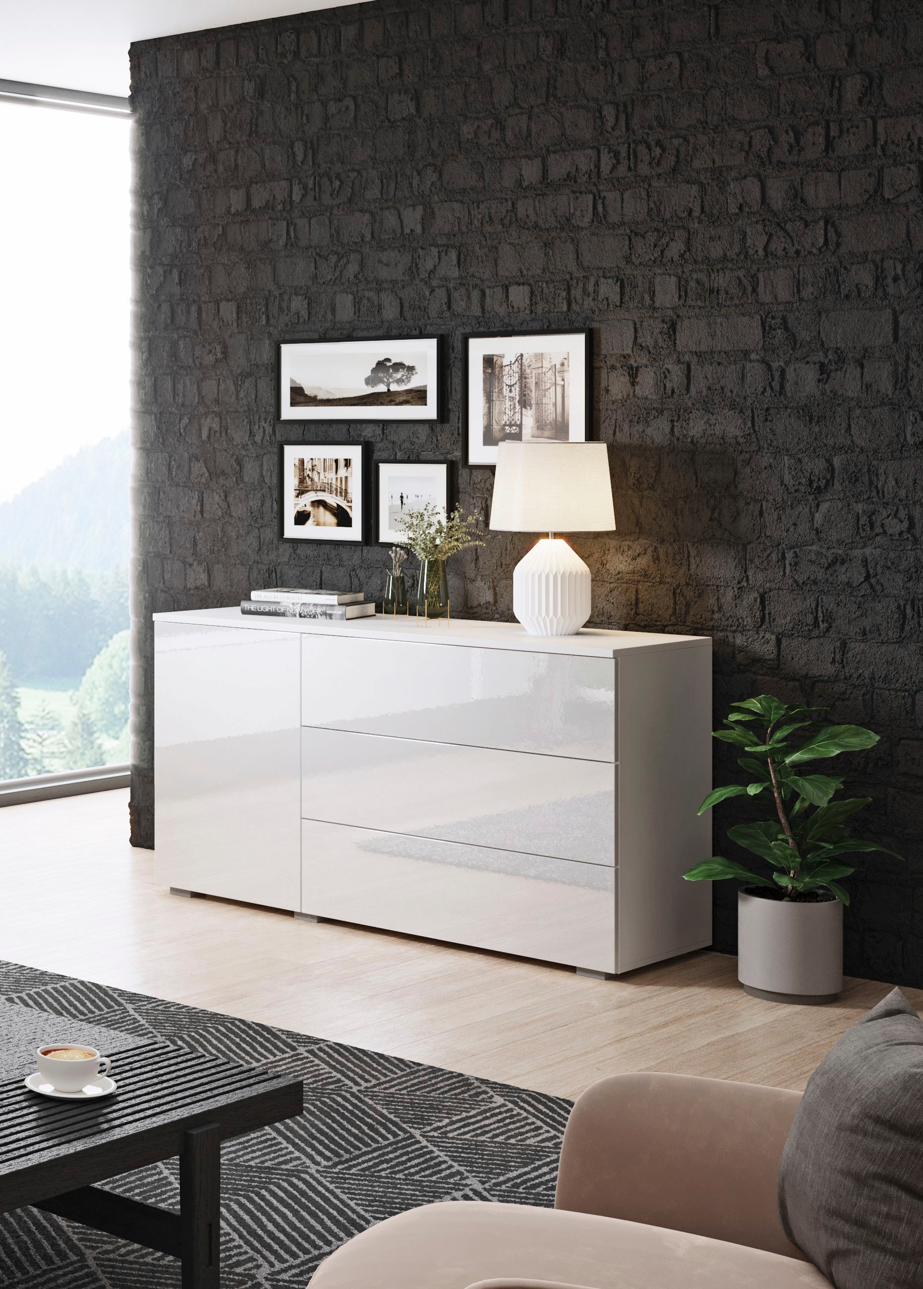 INOSIGN Sideboard "PARIS" 1 Stk. tlg. Moderne 110cm breite grifflose Kommod günstig online kaufen