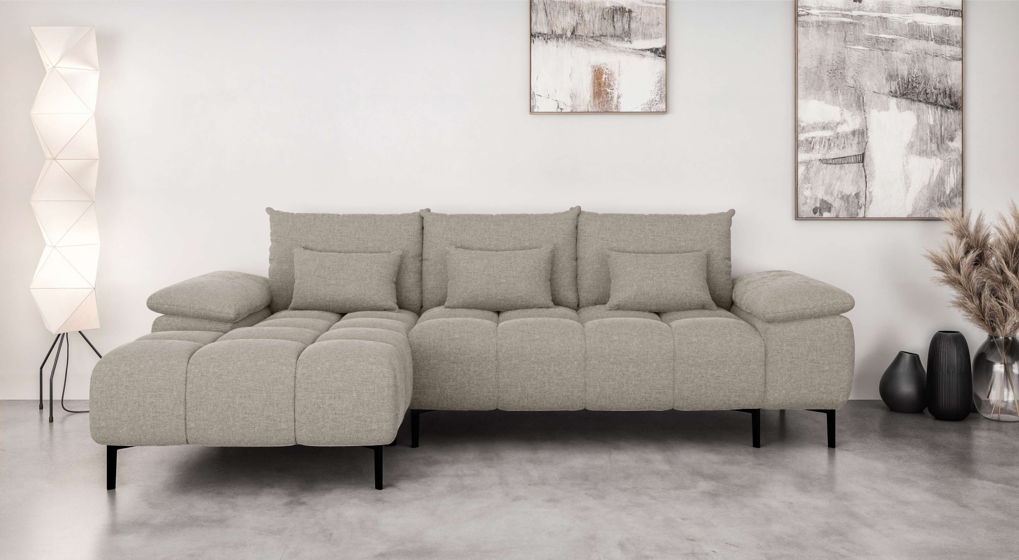 INOSIGN Ecksofa "DROMARA Schlafsofa mit Bettkasten, Maße: B/T/H 277/141/91 günstig online kaufen