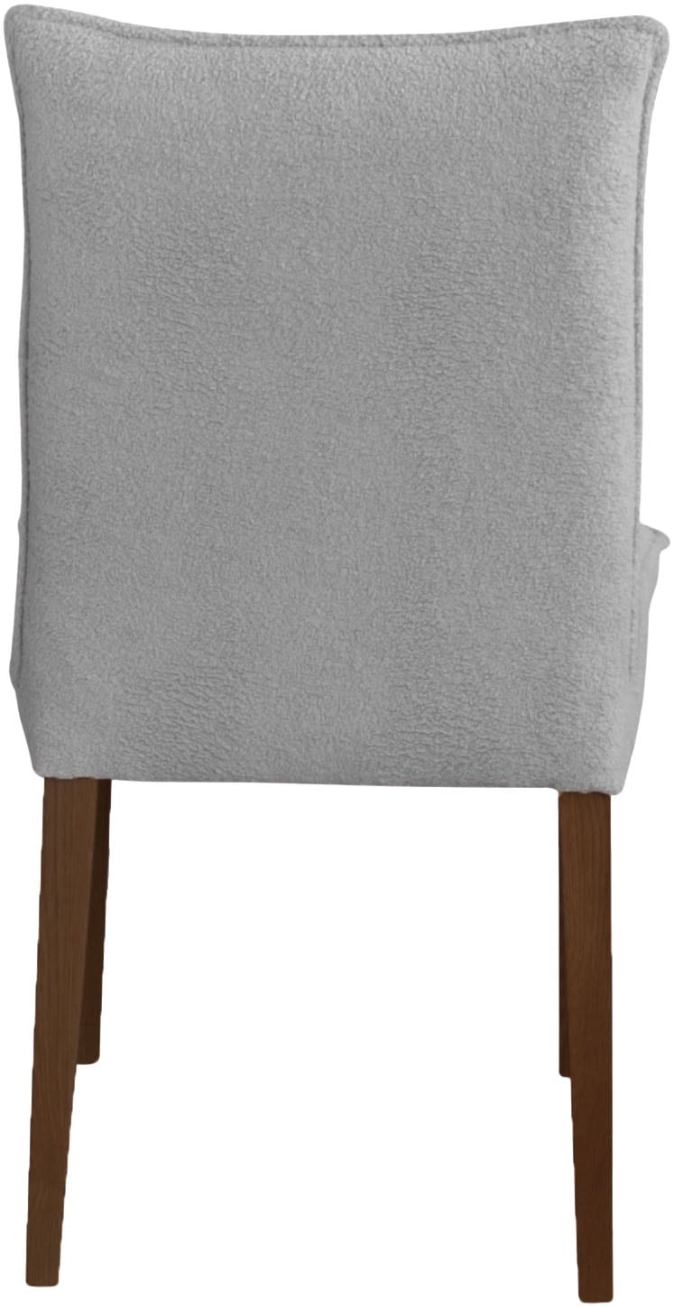 Home affaire 4-Fußstuhl »Atena«, (Set), 2 St., Luxus-Microfaser Teddyoptik, Gestell aus Massivholz Buche, Bezug Teddyoptik