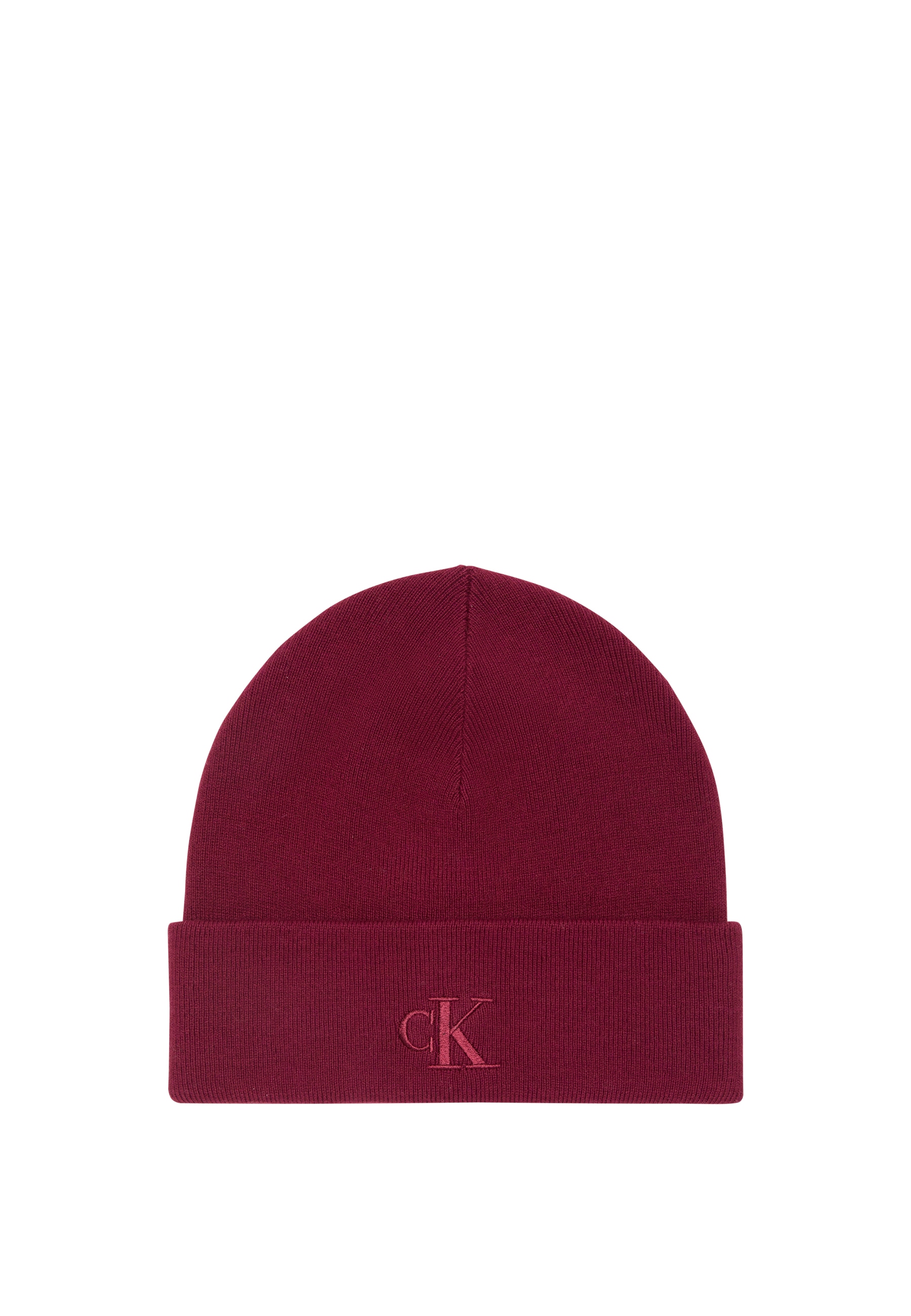 Calvin Klein Strickmütze "CK FINE RIB BEANIE" mit Markenlogo günstig online kaufen