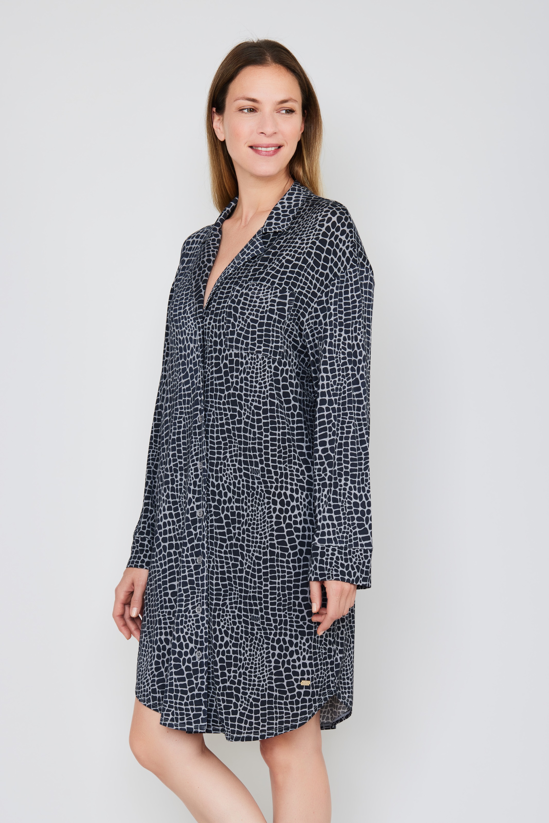 JOOP Nachthemd "Luxe Modal Printed" Brusttasche im Animalprint-Design, Reve günstig online kaufen