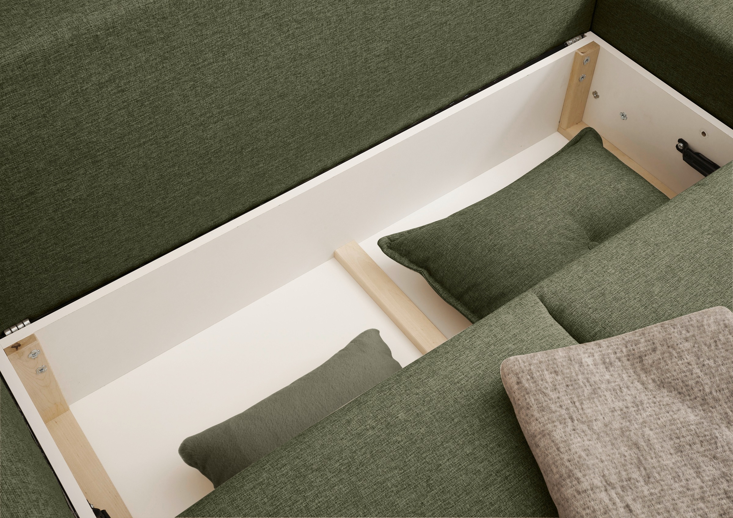 ED EXCITING DESIGN Ecksofa »Pamplona L-Form«, mit Bettfunktion, Bettkasten, Rücken- und Zierkissen, frei im Raum