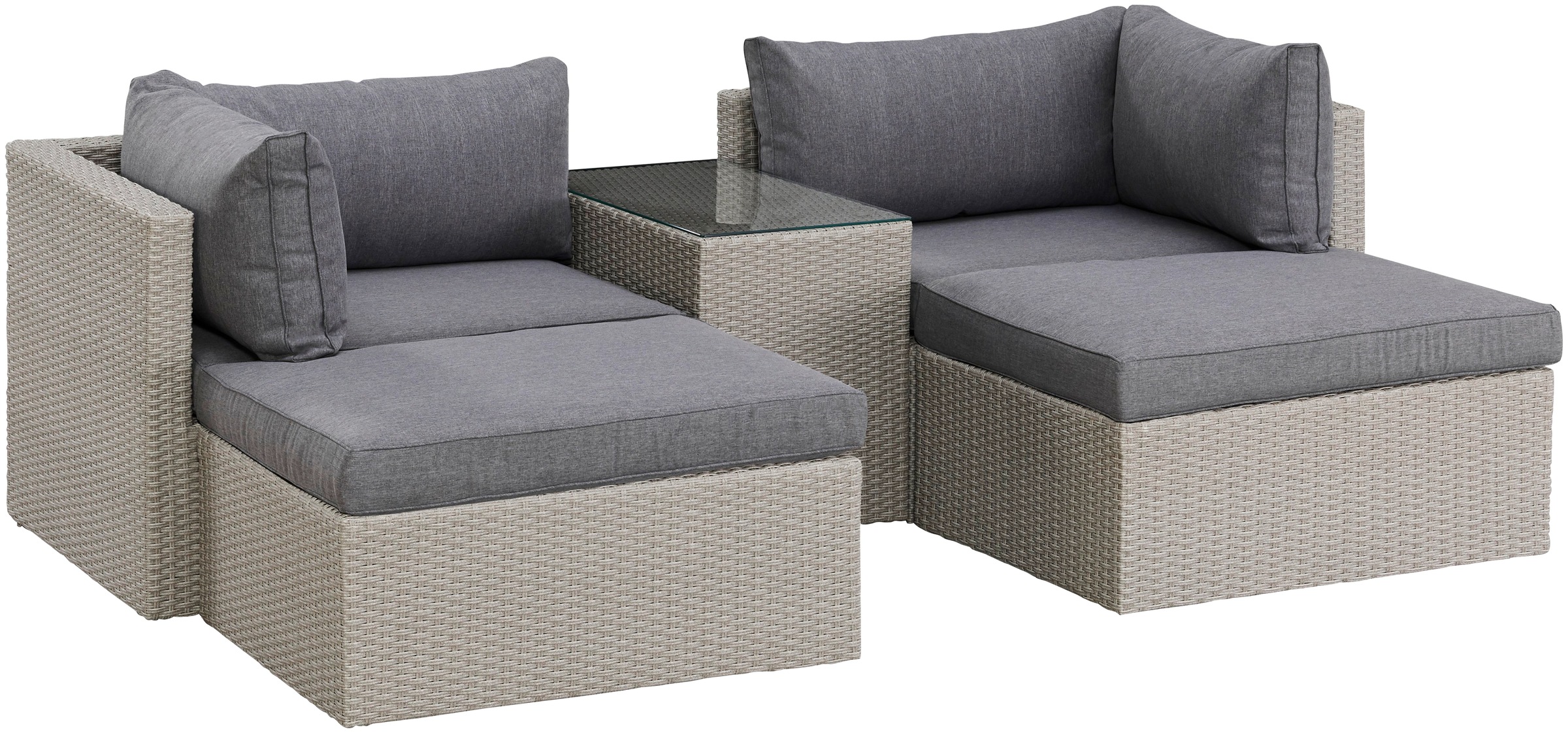 KONIFERA Gartenlounge-Set "Dallas", (Set, 13 tlg., 2xSessel, 2xHocker, 1xTi günstig online kaufen