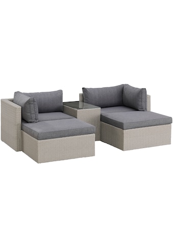 Gartenlounge-Set »Dallas«, (Set, 13 tlg., 2xSessel, 2xHocker, 1xTisch 70x40x51cm,inkl....