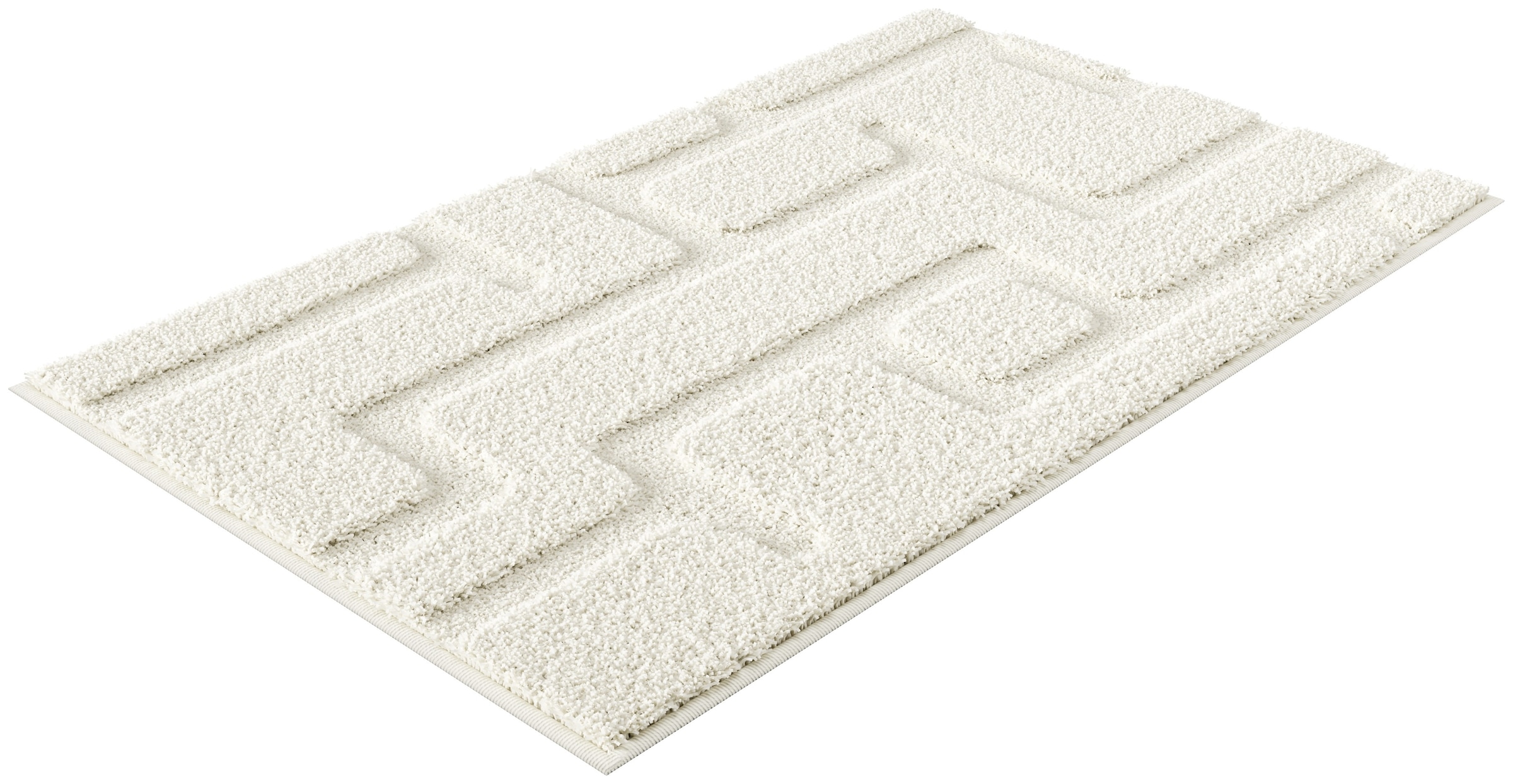 Grund Badematte »Riana, Badvorleger, Badezimmer Teppich, sehr weich«, rutschhemmend beschichtet, schnell trocknend, Modernes Design mit Linien in Hoch-Tief-Struktur, Made in Europe