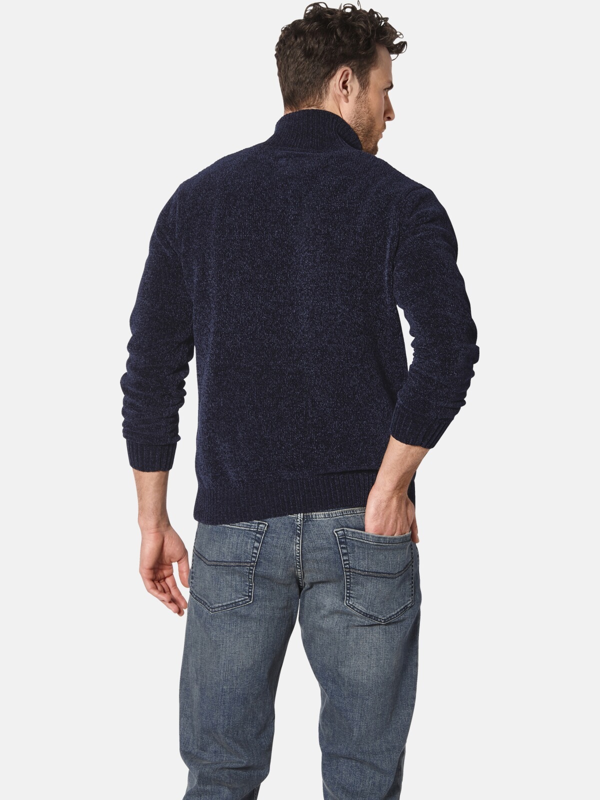 Stehkragenpullover BABISTA "Pullover VERITOLA", Herren, Gr. L, blau (dunkelblau), Obermaterial: 71% Polyester COOLMAX PES(Coolmax). 29% Baumwolle CO., unifarben, normal, ohne Ausschnitt, Pullover Stehkragenpullover 2