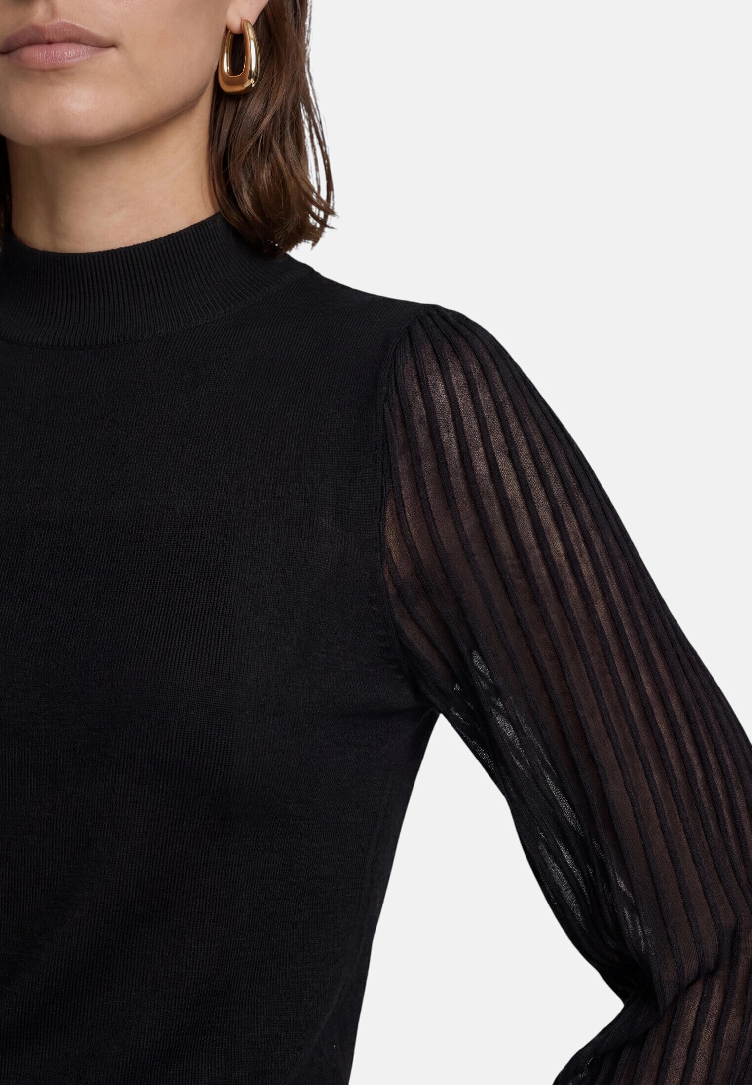 Zero Strickpullover »Damen mit Spitzenärmeln« 1 Stk. Struktur
